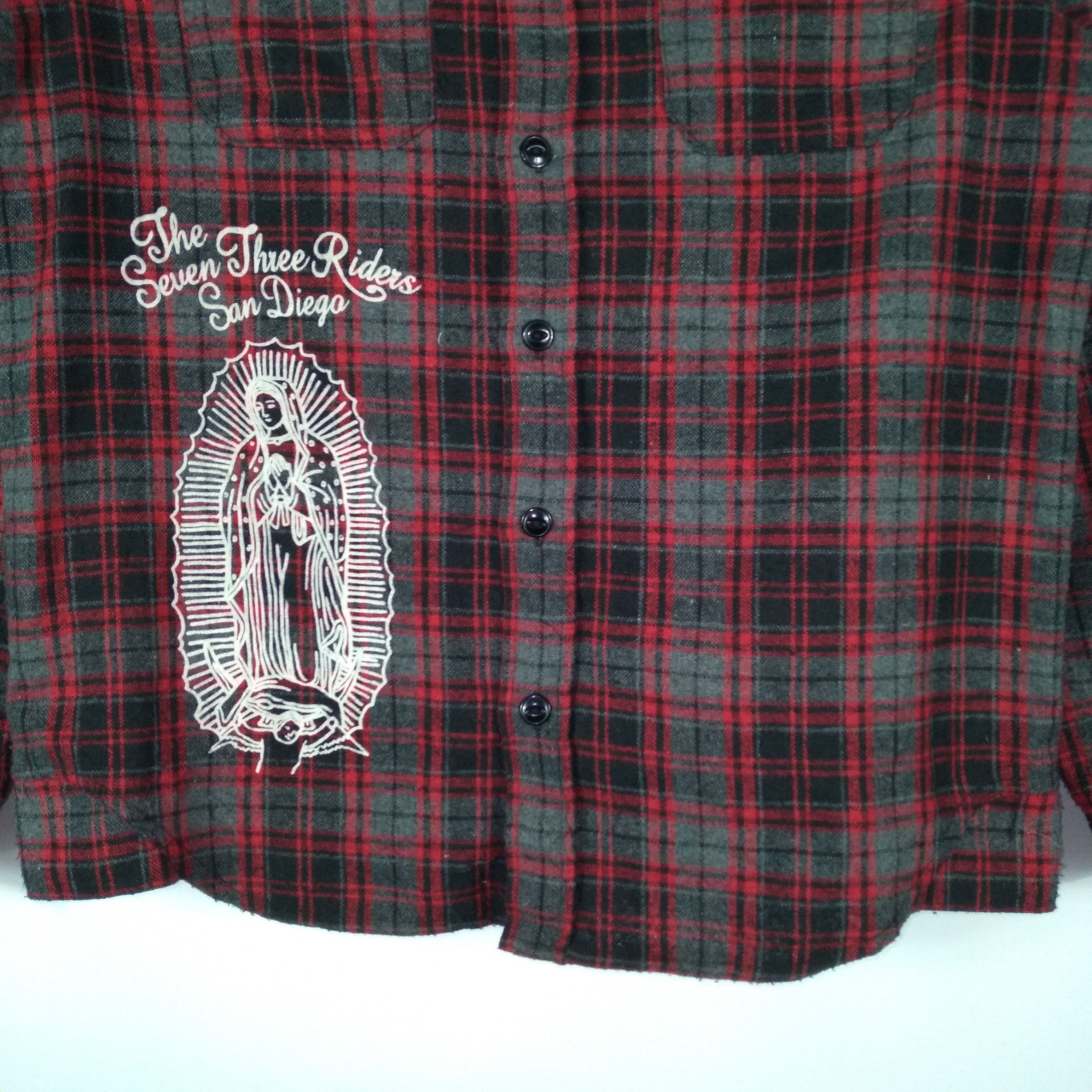 Flannel × Japanese Brand Vintage The Seven Three Jesus Prayer Flannel Size US S / EU 44-46 / 1 - 3 Thumbnail