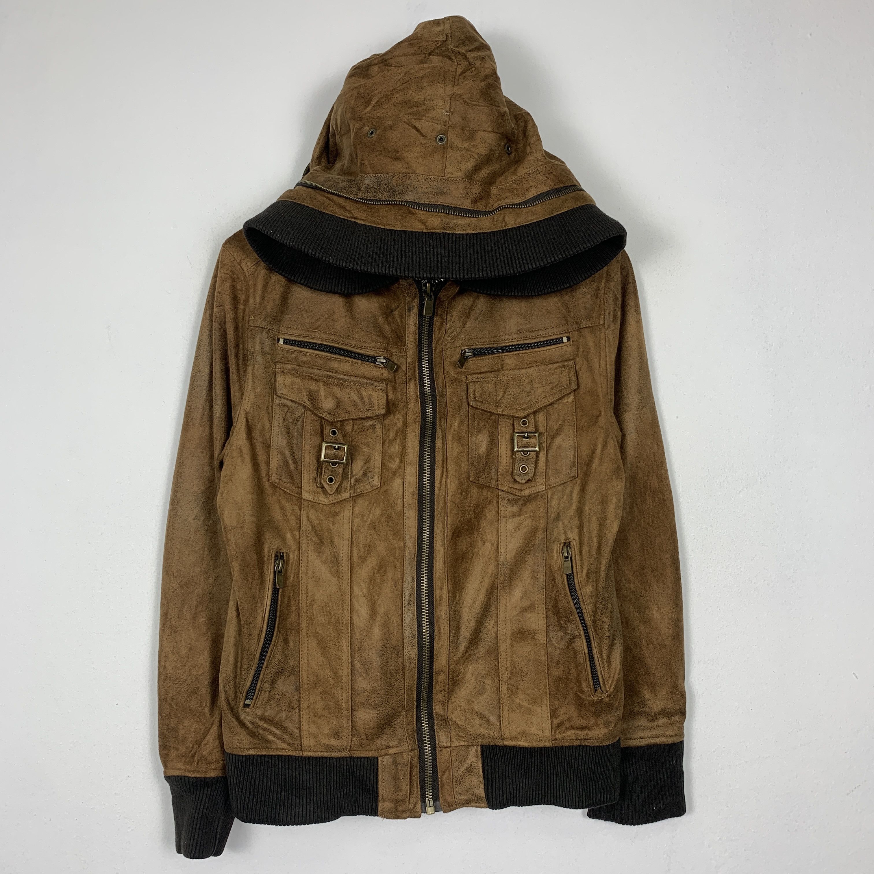 Japanese Brand Vintage Greate Barefoot Multi Pocket Leather Jacket J1470 Size US S / EU 44-46 / 1 - 1 Thumbnail