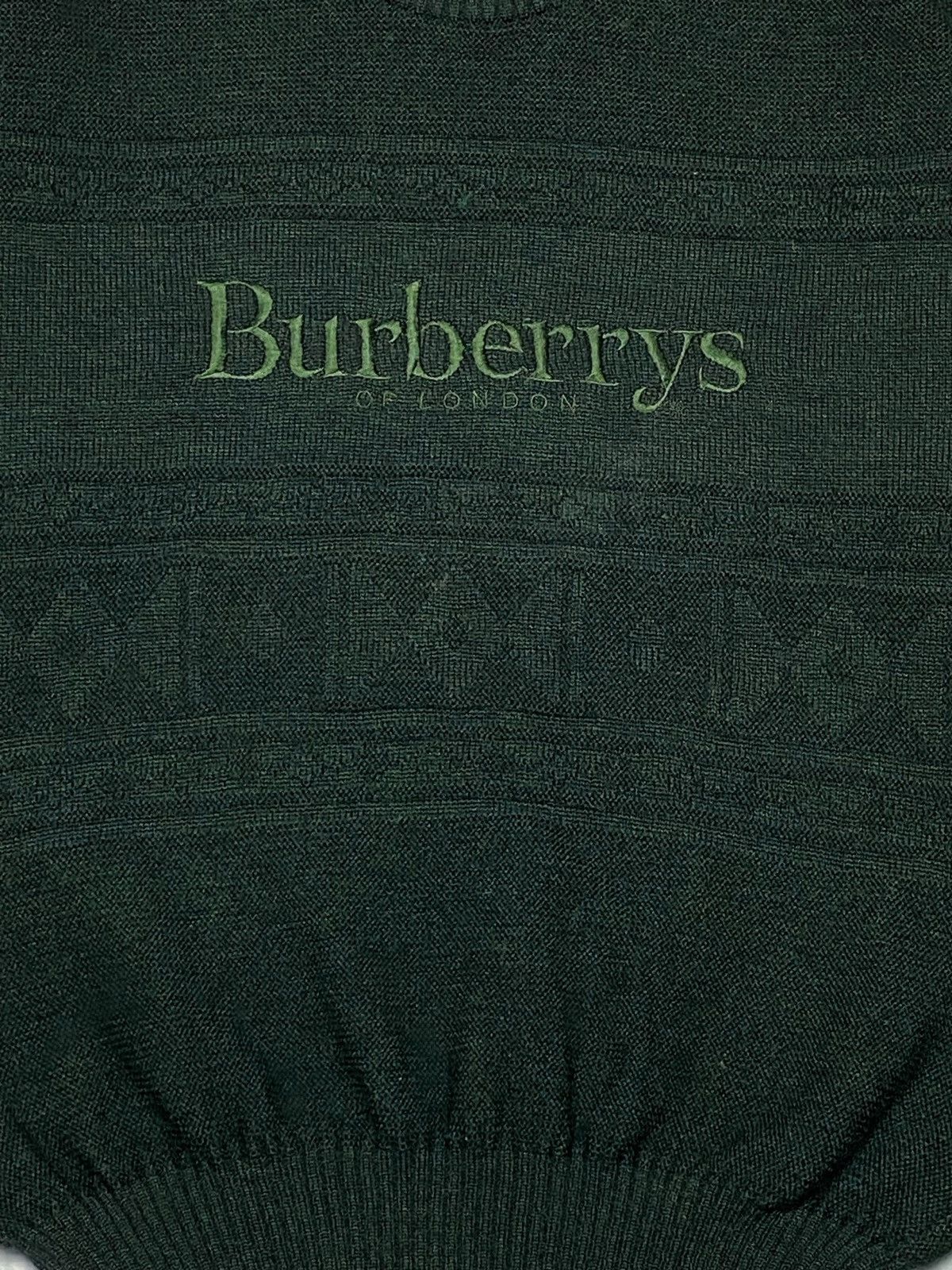Burberry Vintage 90s Burberrys Cable Knit Big Logo Sweater Size US M / EU 48-50 / 2 - 17 Thumbnail