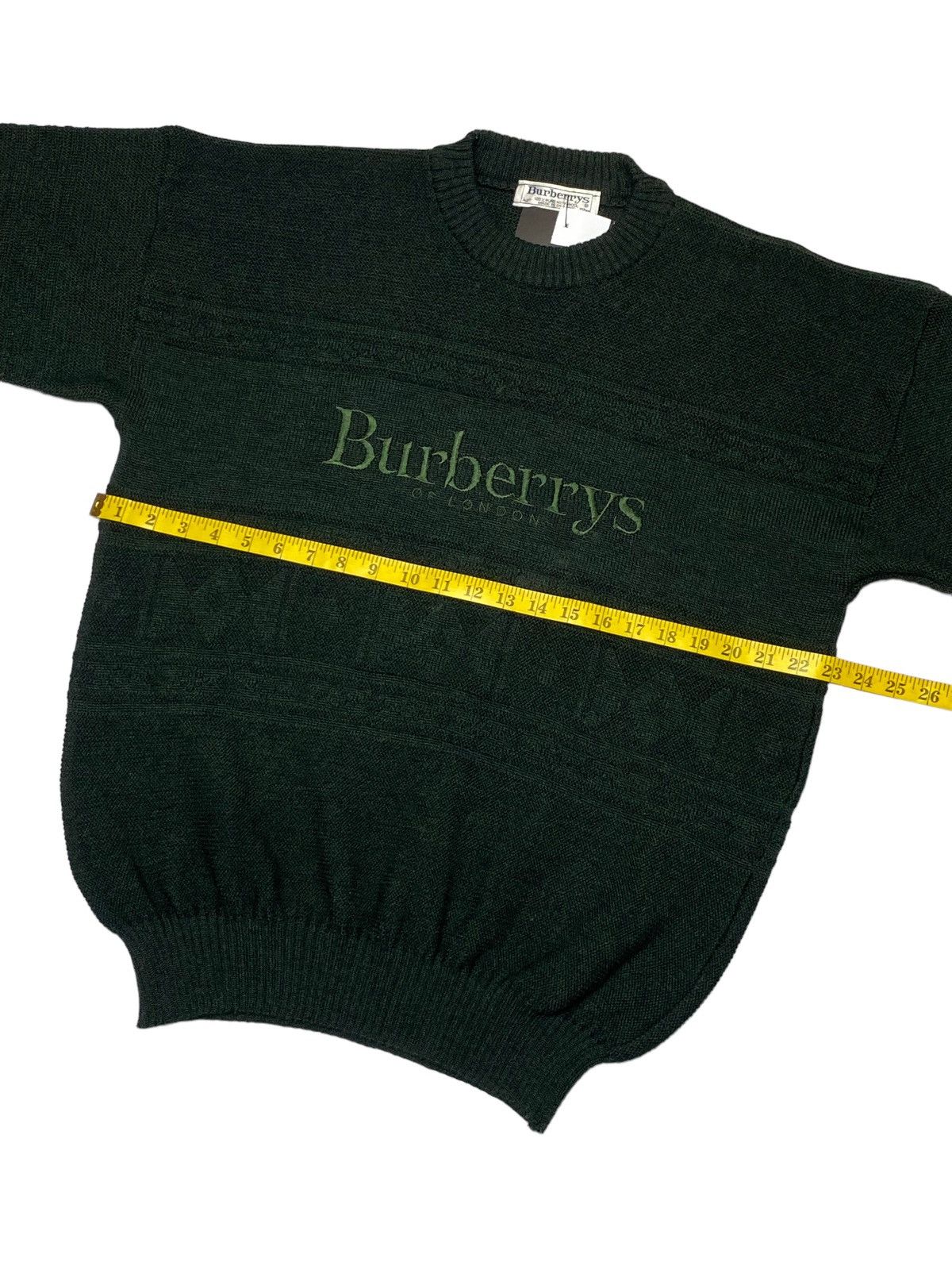 Burberry Vintage 90s Burberrys Cable Knit Big Logo Sweater Size US M / EU 48-50 / 2 - 4 Thumbnail