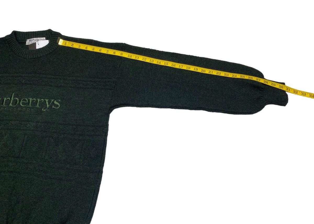 Burberry Vintage 90s Burberrys Cable Knit Big Logo Sweater Size US M / EU 48-50 / 2 - 9 Thumbnail