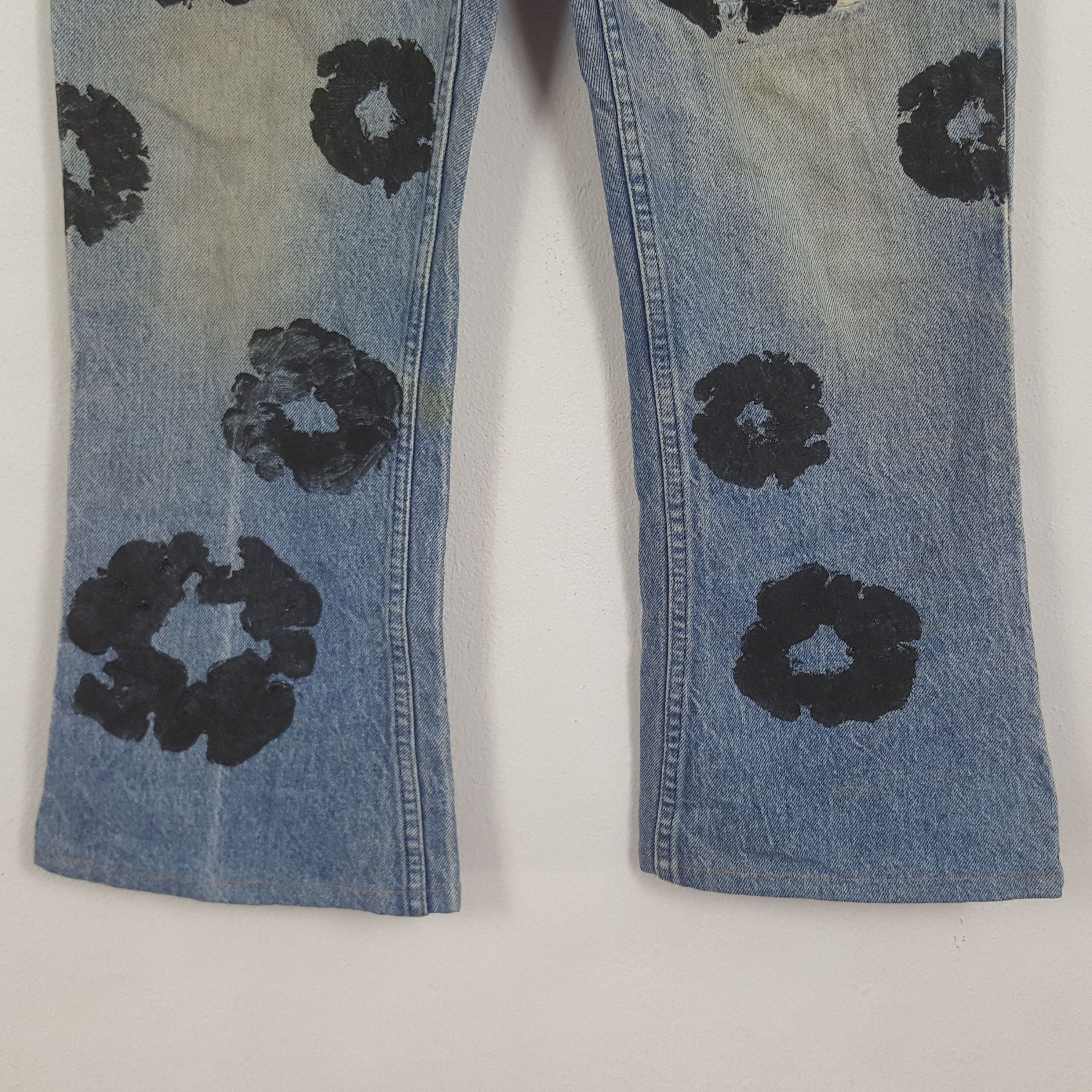 Levi's × Vintage Vintage Levi's American Style Custom Flower Art Denim Jeans Size US 33 - 3 Thumbnail