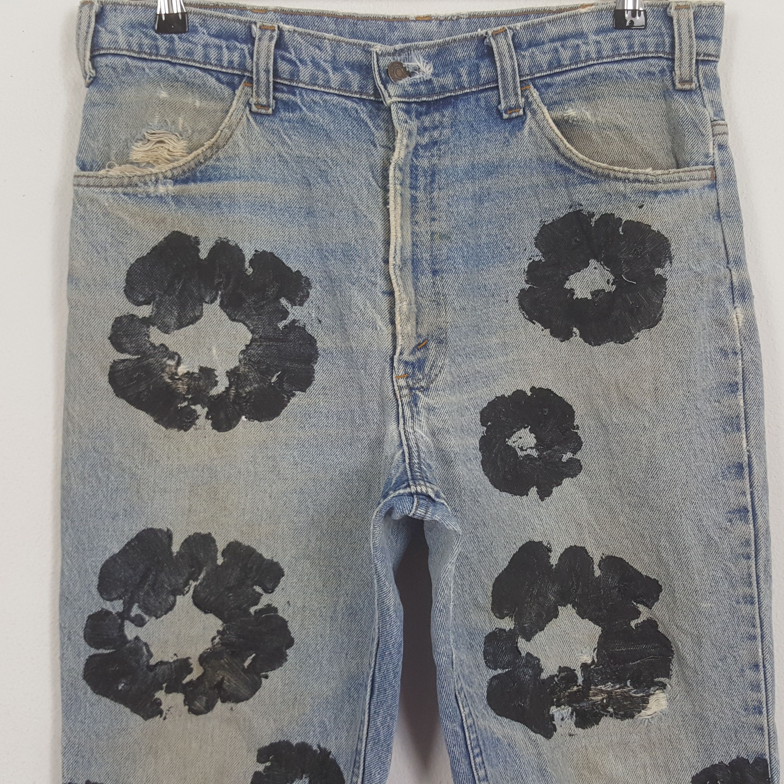 Levi's × Vintage Vintage Levi's American Style Custom Flower Art Denim Jeans Size US 33 - 2 Thumbnail
