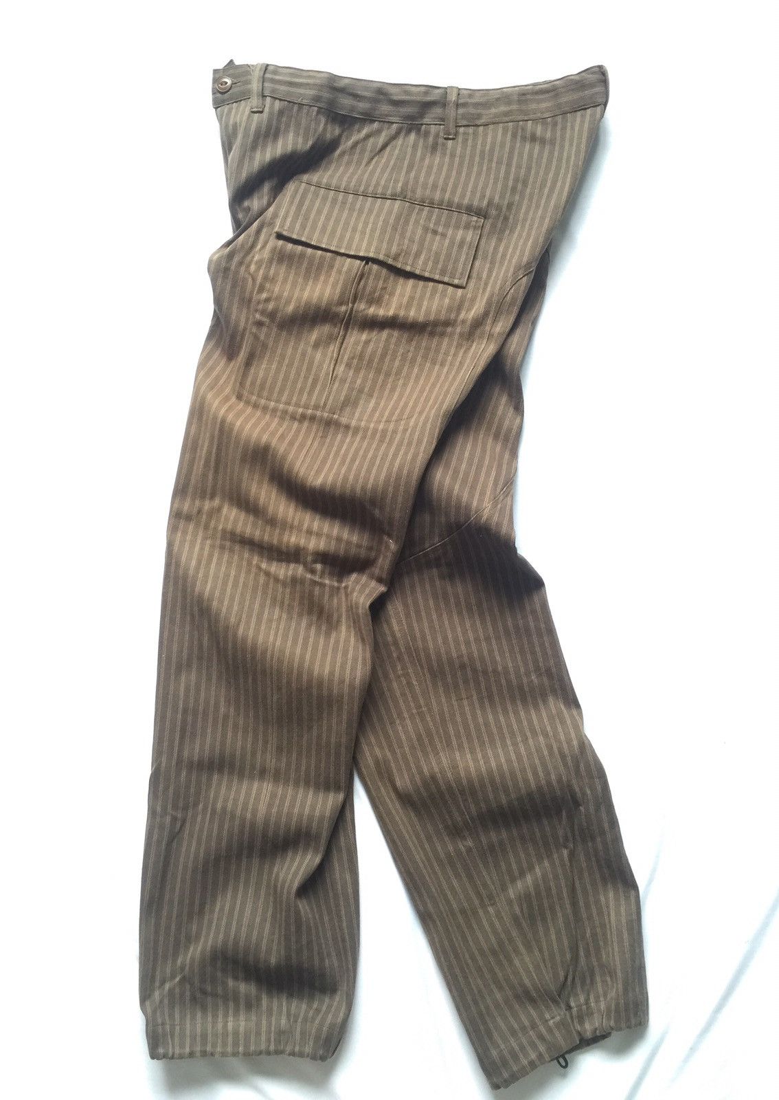Japanese Brand MOTEL X NANO UNIVERSE Striped Cargo Army Pants Size US 34 / EU 50 - 6 Thumbnail
