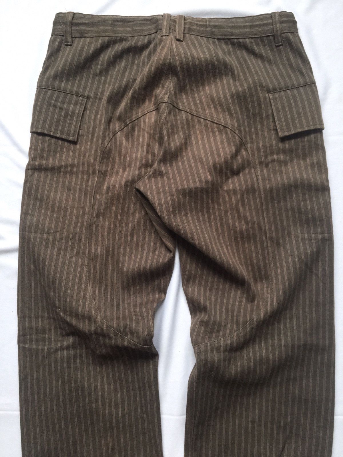 Japanese Brand MOTEL X NANO UNIVERSE Striped Cargo Army Pants Size US 34 / EU 50 - 4 Thumbnail