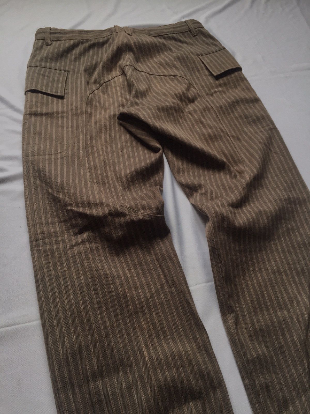 Japanese Brand MOTEL X NANO UNIVERSE Striped Cargo Army Pants Size US 34 / EU 50 - 3 Thumbnail