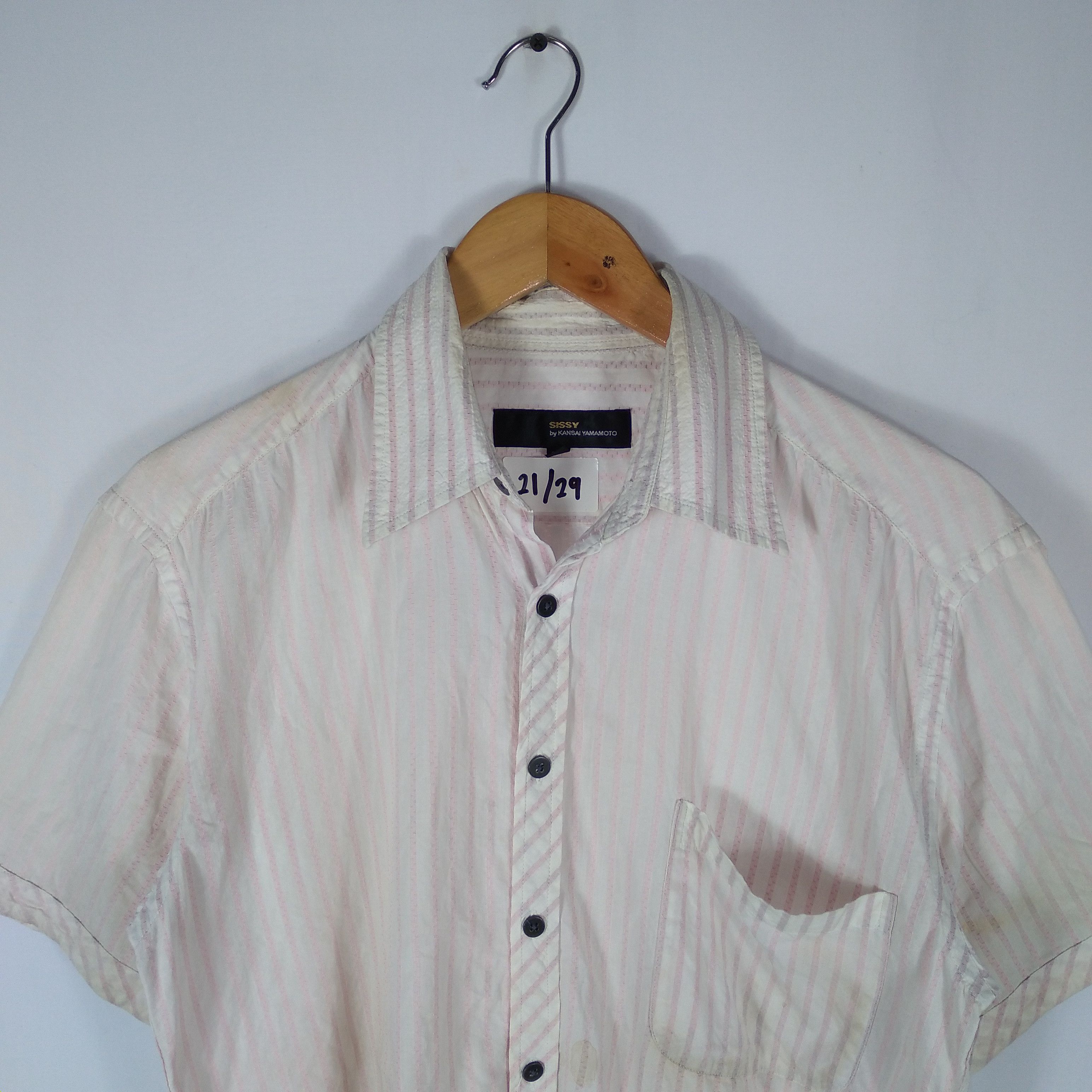 Designer × Kansai Yamamoto × Vintage Vintage Kansai Yamamoto Classic Stripes Single Pocket Shirt Size US L / EU 52-54 / 3 - 2 Thumbnail