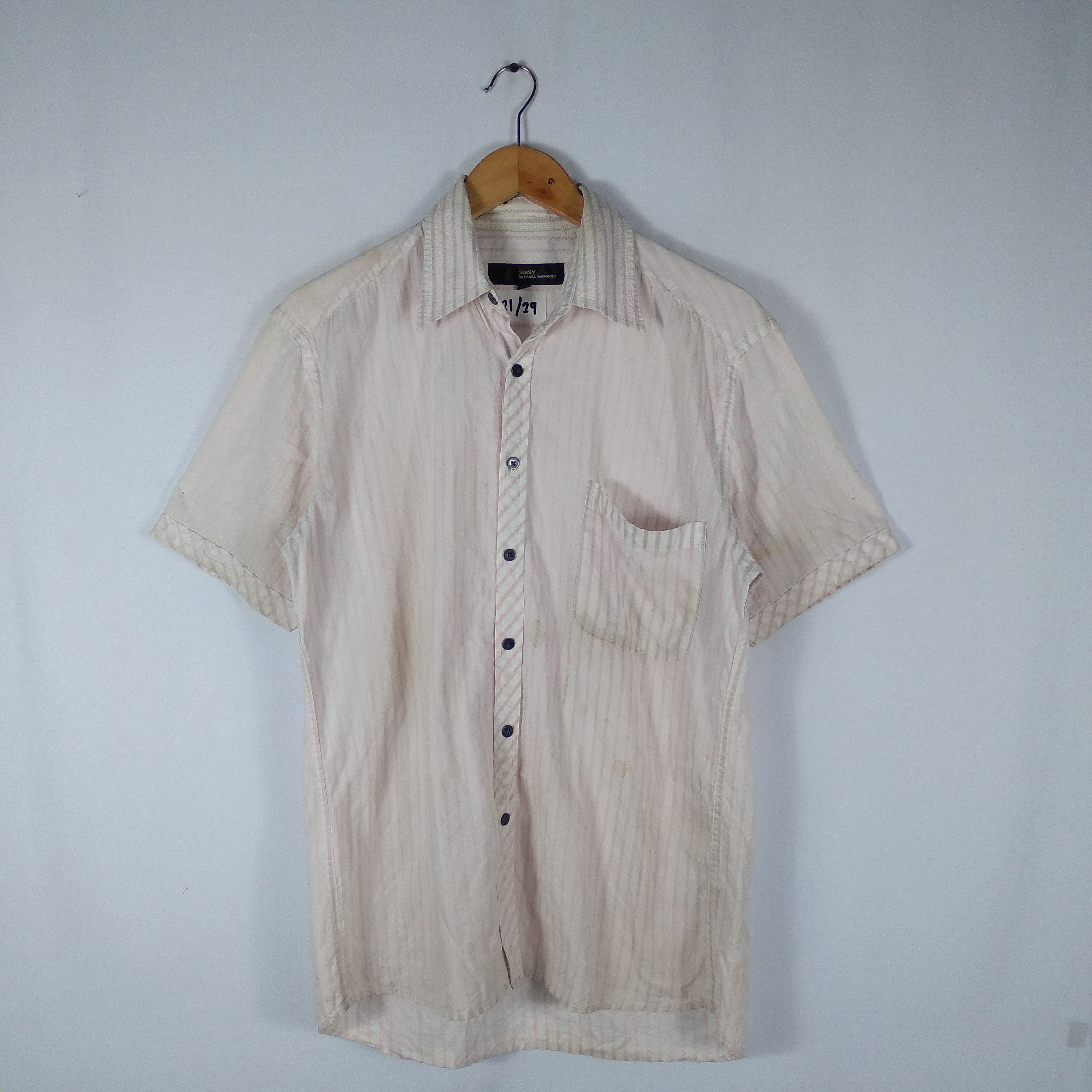 Designer × Kansai Yamamoto × Vintage Vintage Kansai Yamamoto Classic Stripes Single Pocket Shirt Size US L / EU 52-54 / 3 - 1 Thumbnail