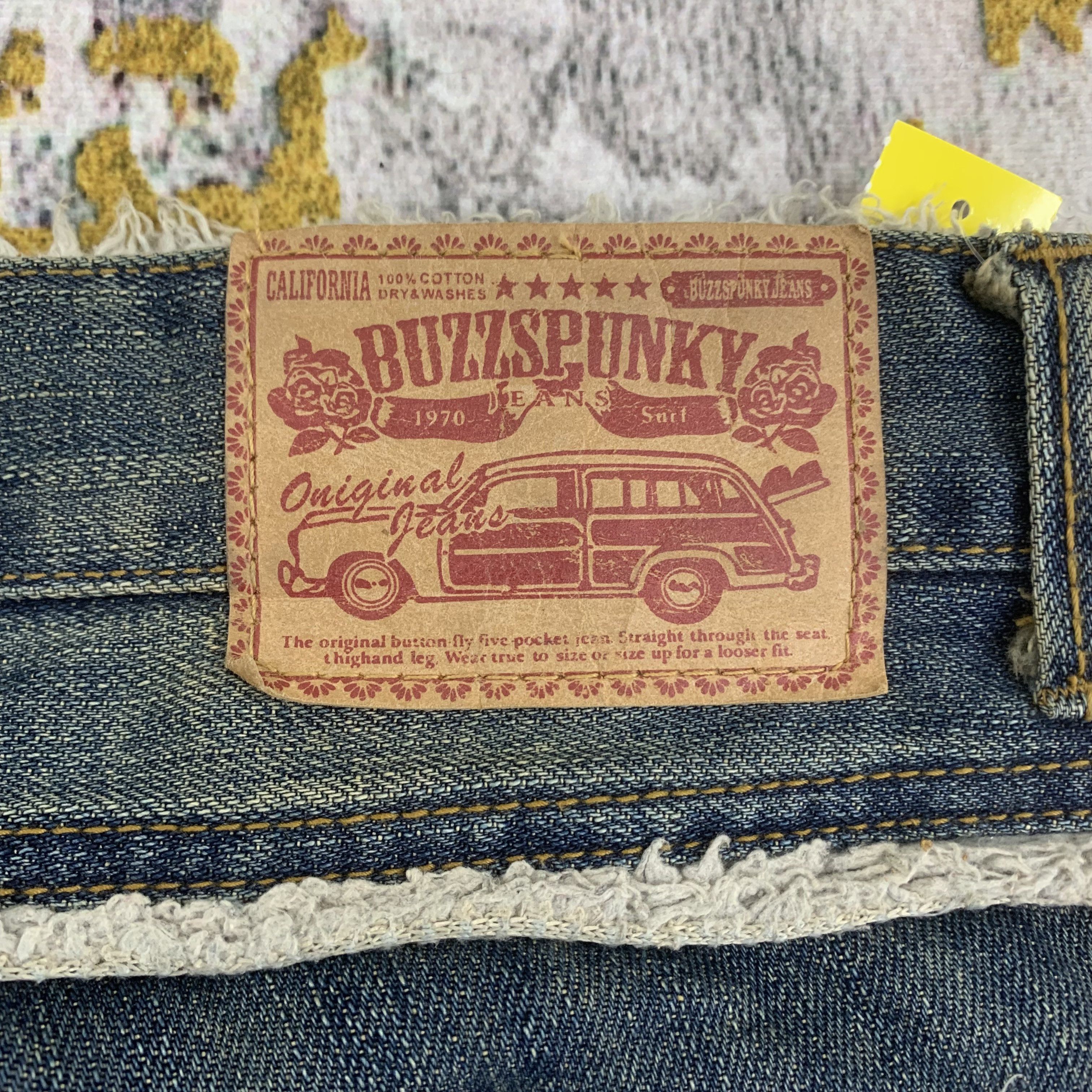 Vintage Buzzspunky Stonewashed Ripped Jeans Patchwork Fur Waist Size US 28 / EU 44 - 6 Thumbnail