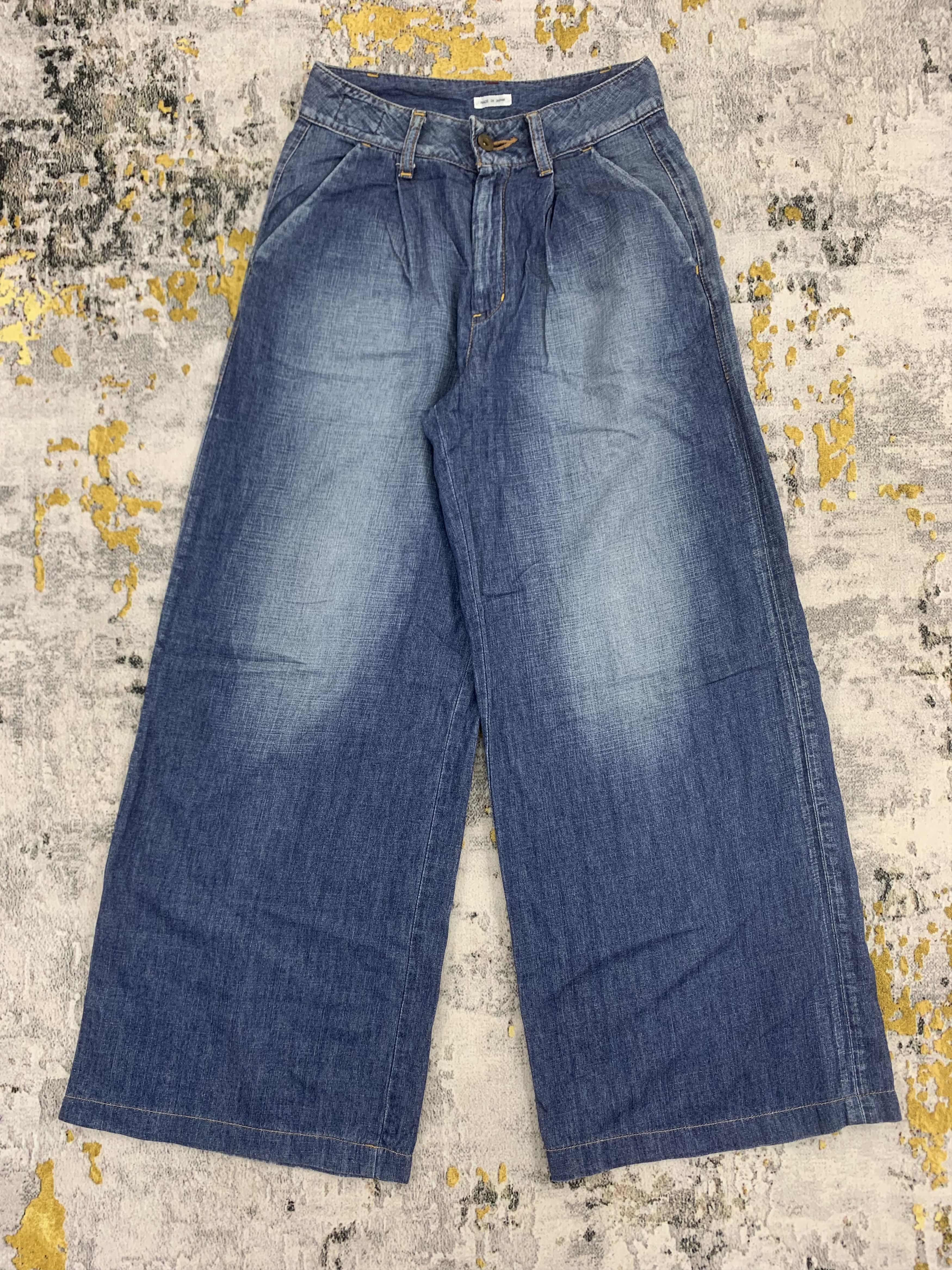 image of Vintage Tiny Waist Jeans Blue Washed Baggy Jeans Size 22, Men's
