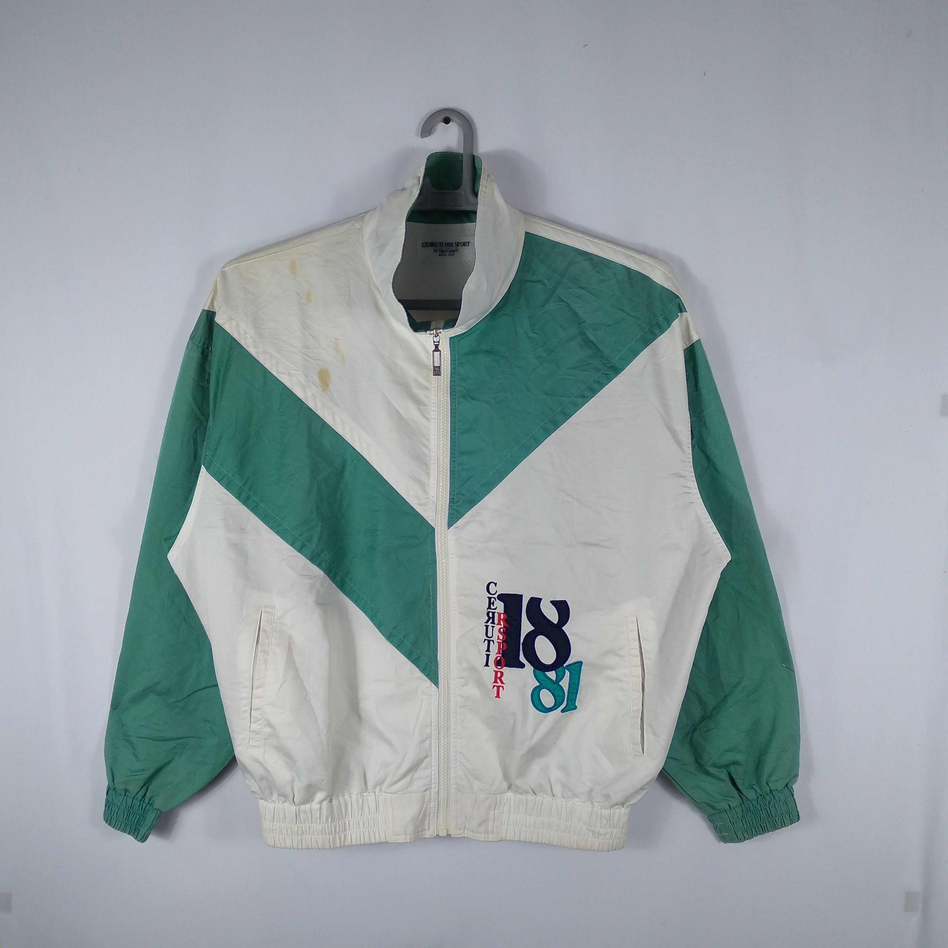 Cerruti 1881 × Vintage Vintage Italian Cerruti 1881 Big Logo Sweater Jacket Size US L / EU 52-54 / 3 - 1 Thumbnail