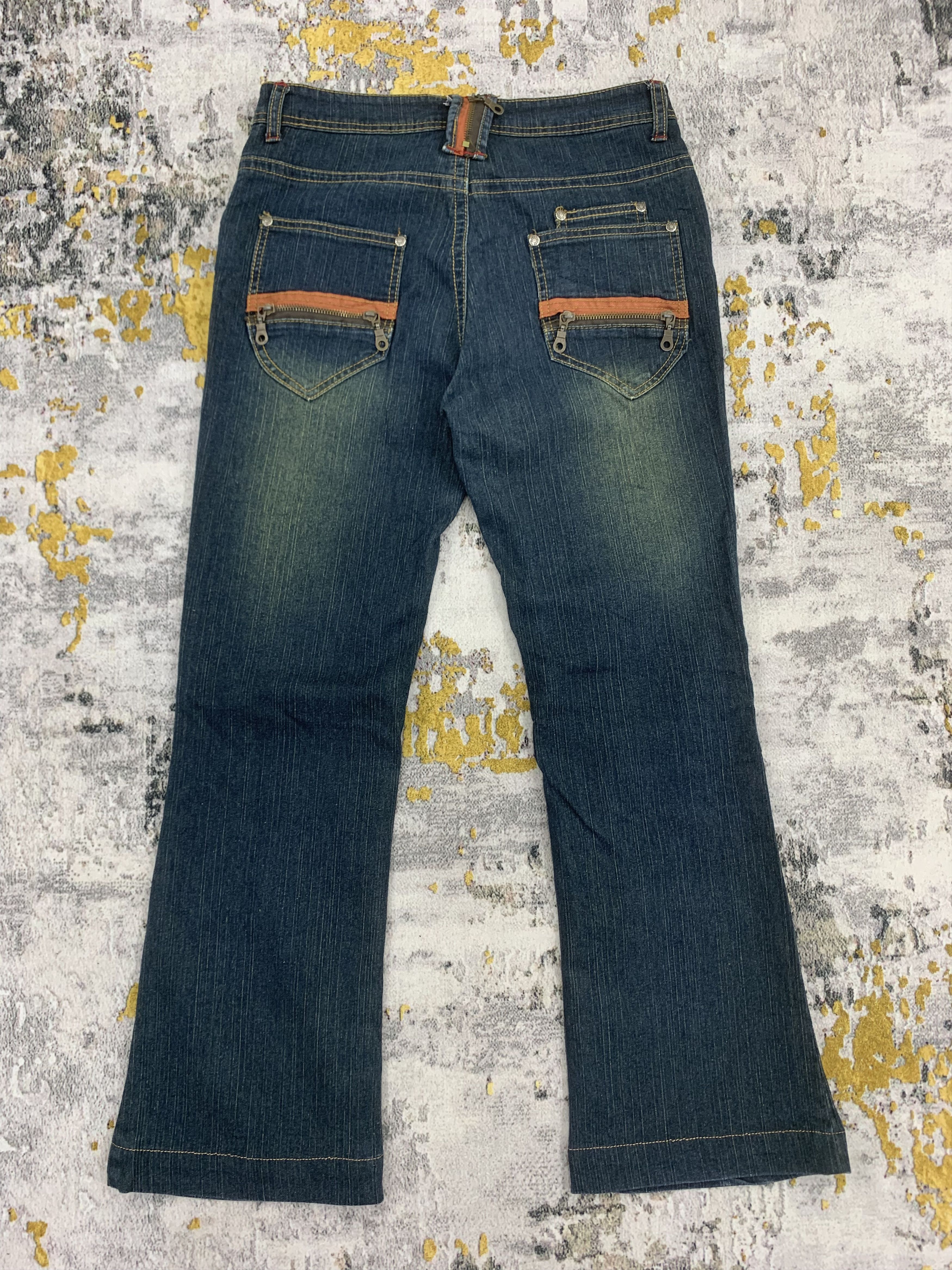 Japanese Brand HJ Flared Dark Wash Jeans Mid Rise Jeans Size US 27 - 5 Thumbnail