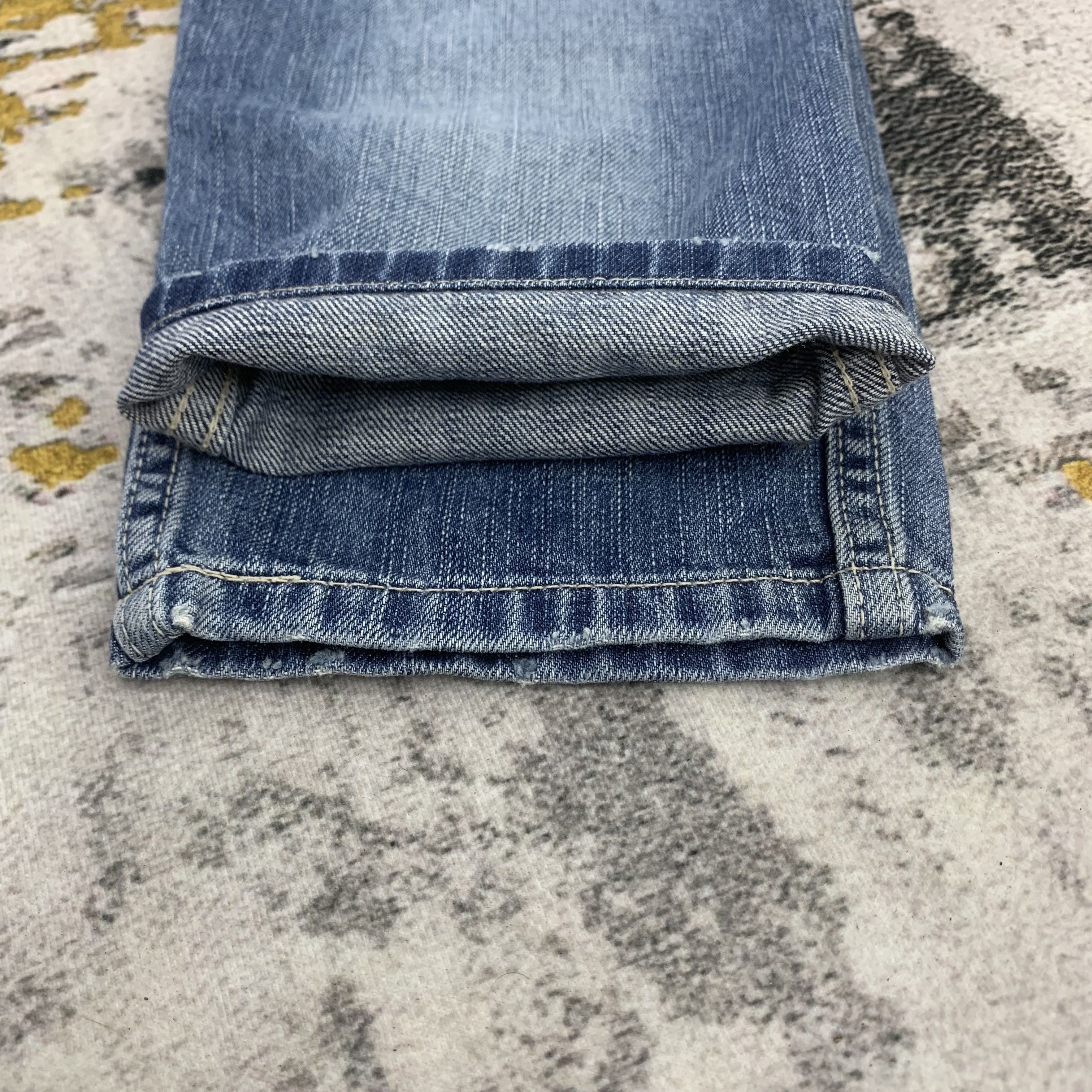 Japanese Brand Blue Faded Light Wash Jeans Bush Pants for Womens Size 29" - 9 Thumbnail