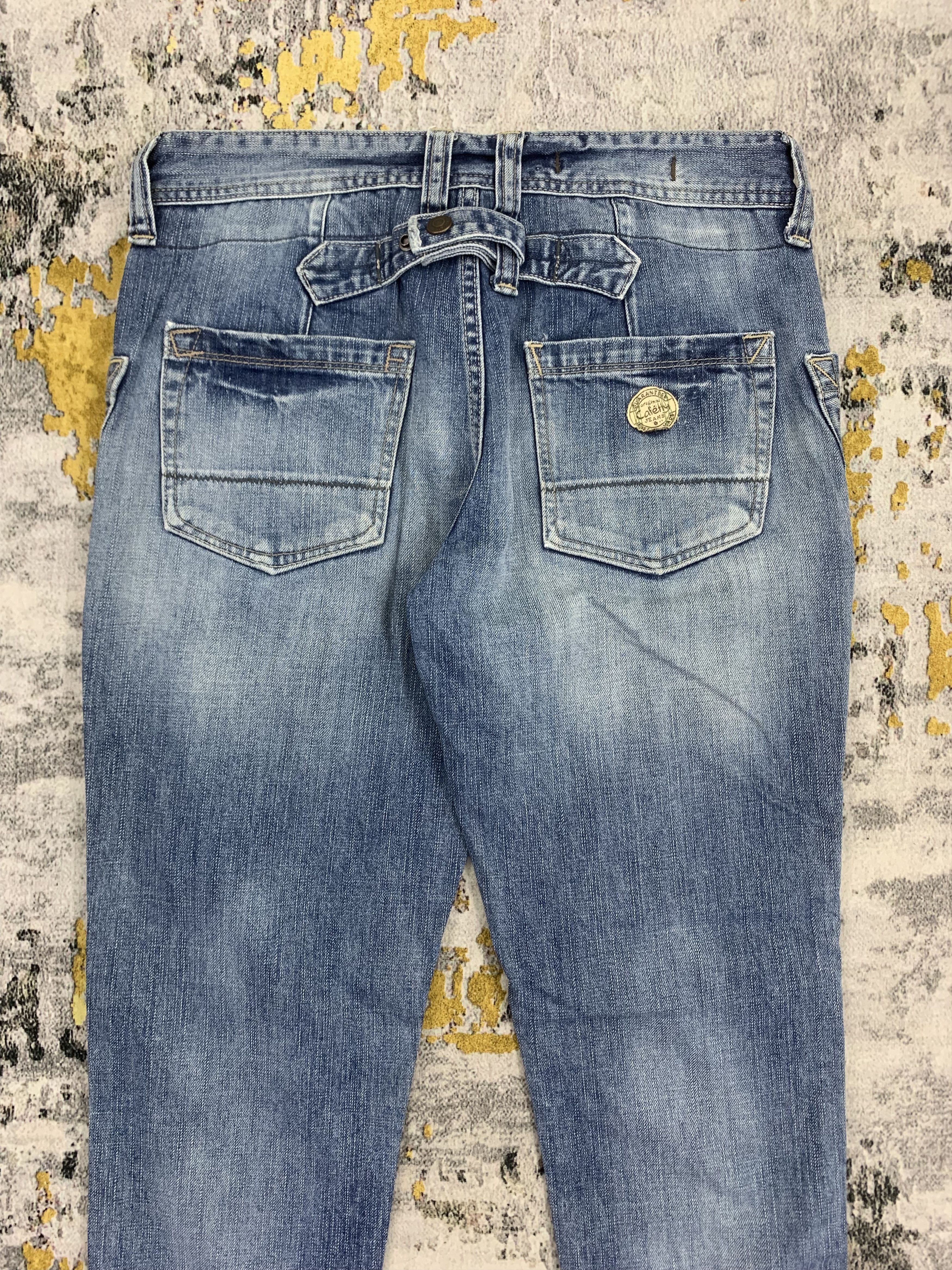Japanese Brand Blue Faded Light Wash Jeans Bush Pants for Womens Size 29" - 6 Thumbnail