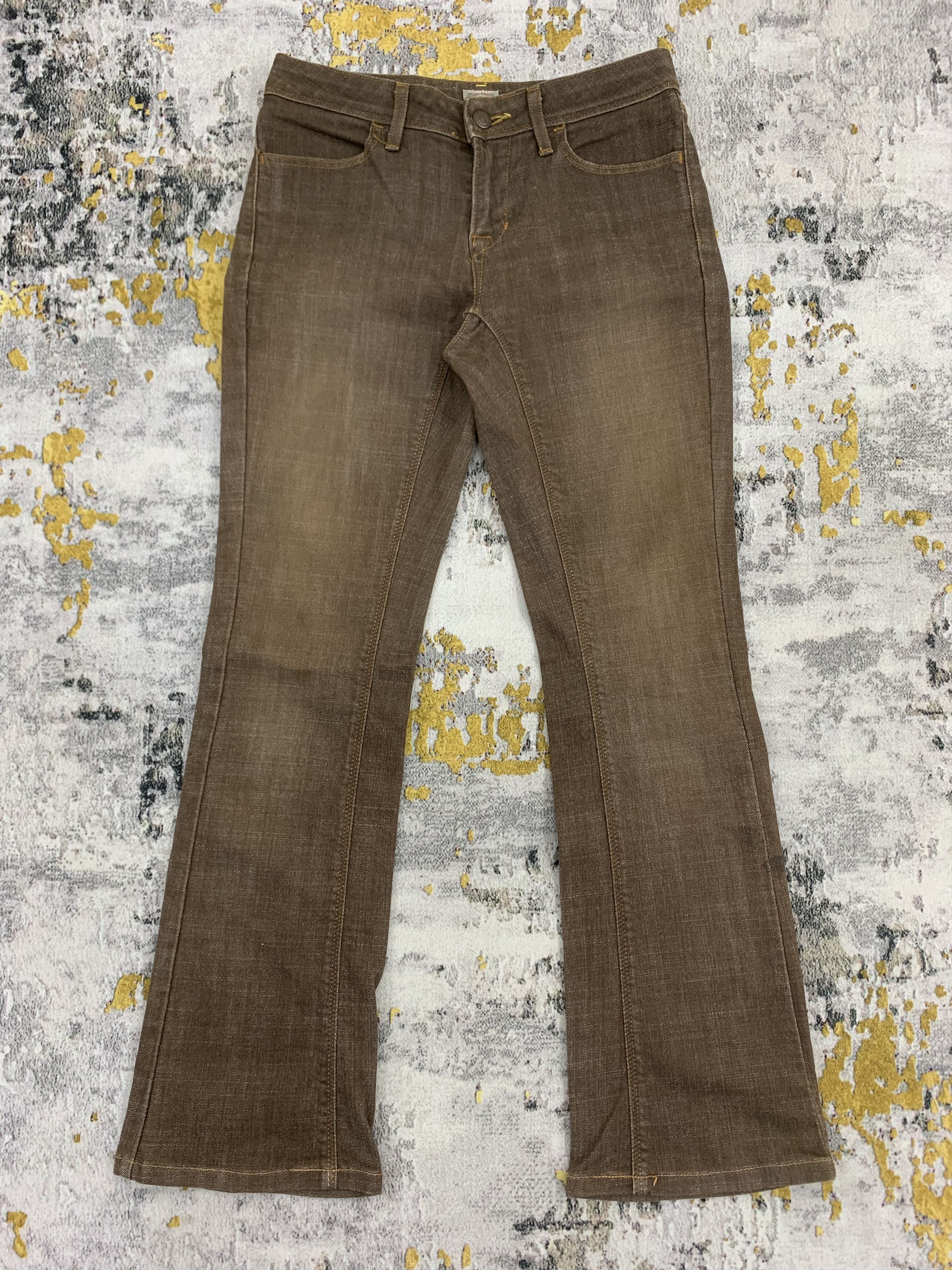 Vintage Low Flared Brappers Brown Jeans Low Waist for Women Size 26" / US 2 / IT 38 - 1 Thumbnail
