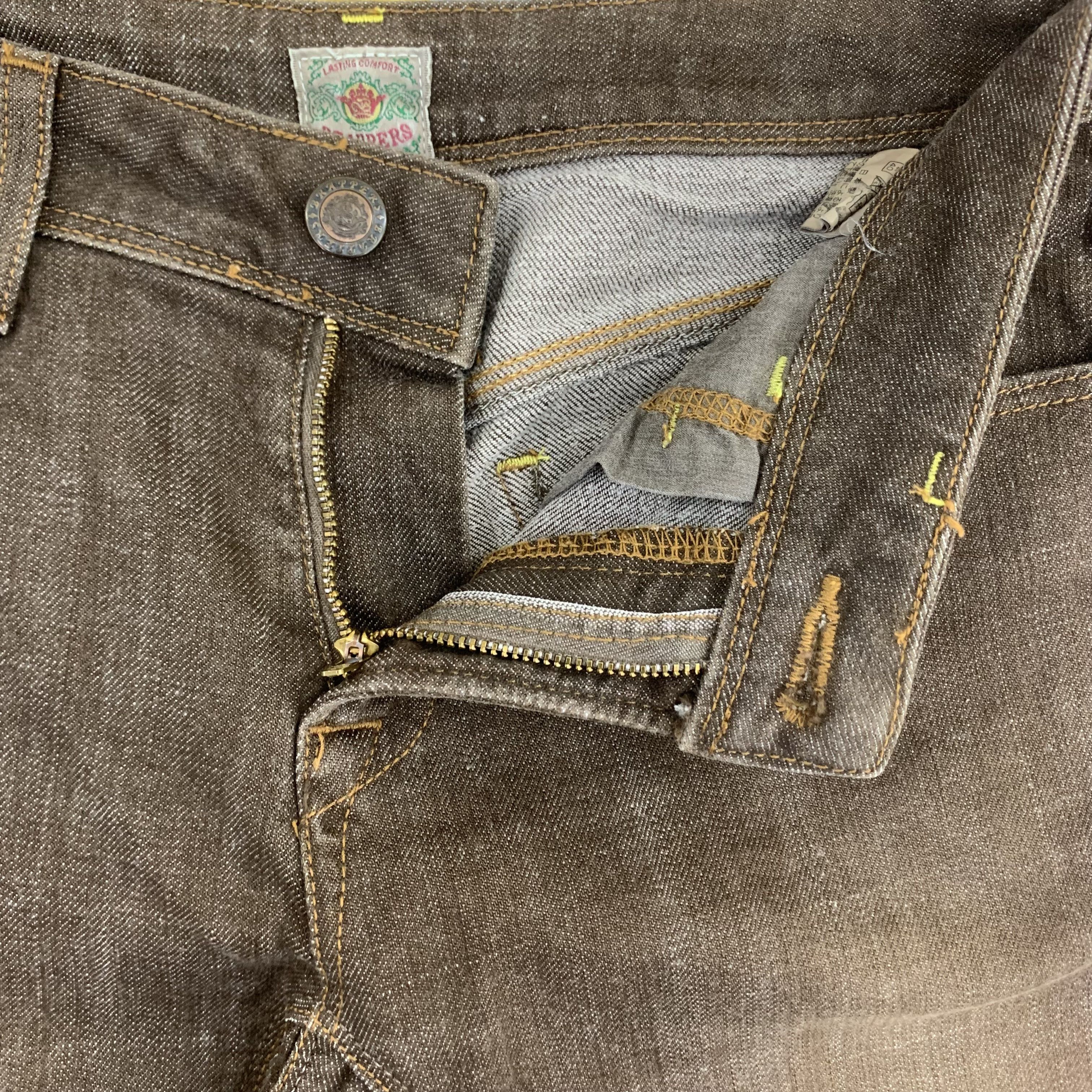 Vintage Low Flared Brappers Brown Jeans Low Waist for Women Size 26" / US 2 / IT 38 - 3 Thumbnail
