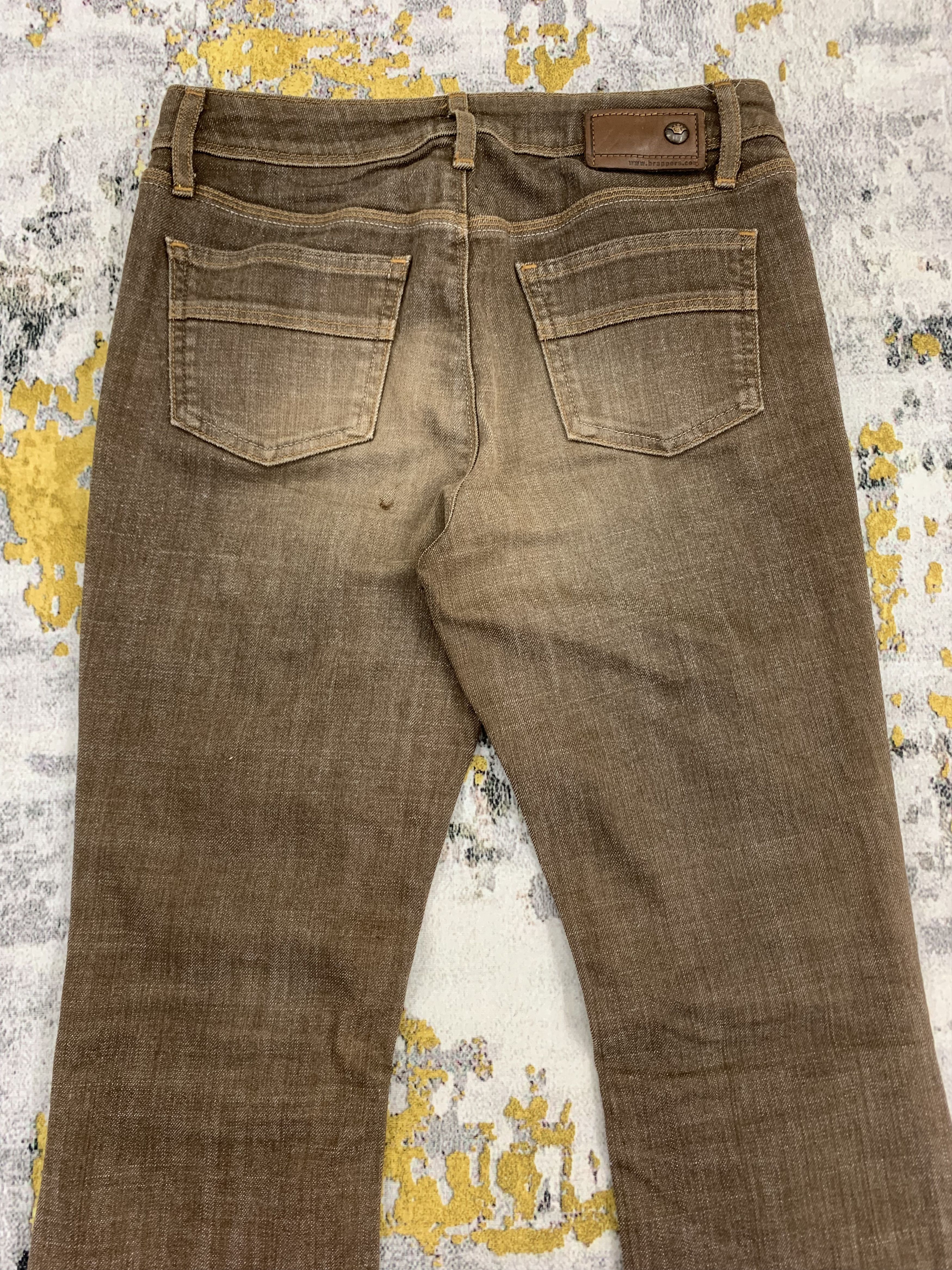 Vintage Low Flared Brappers Brown Jeans Low Waist for Women Size 26" / US 2 / IT 38 - 6 Thumbnail