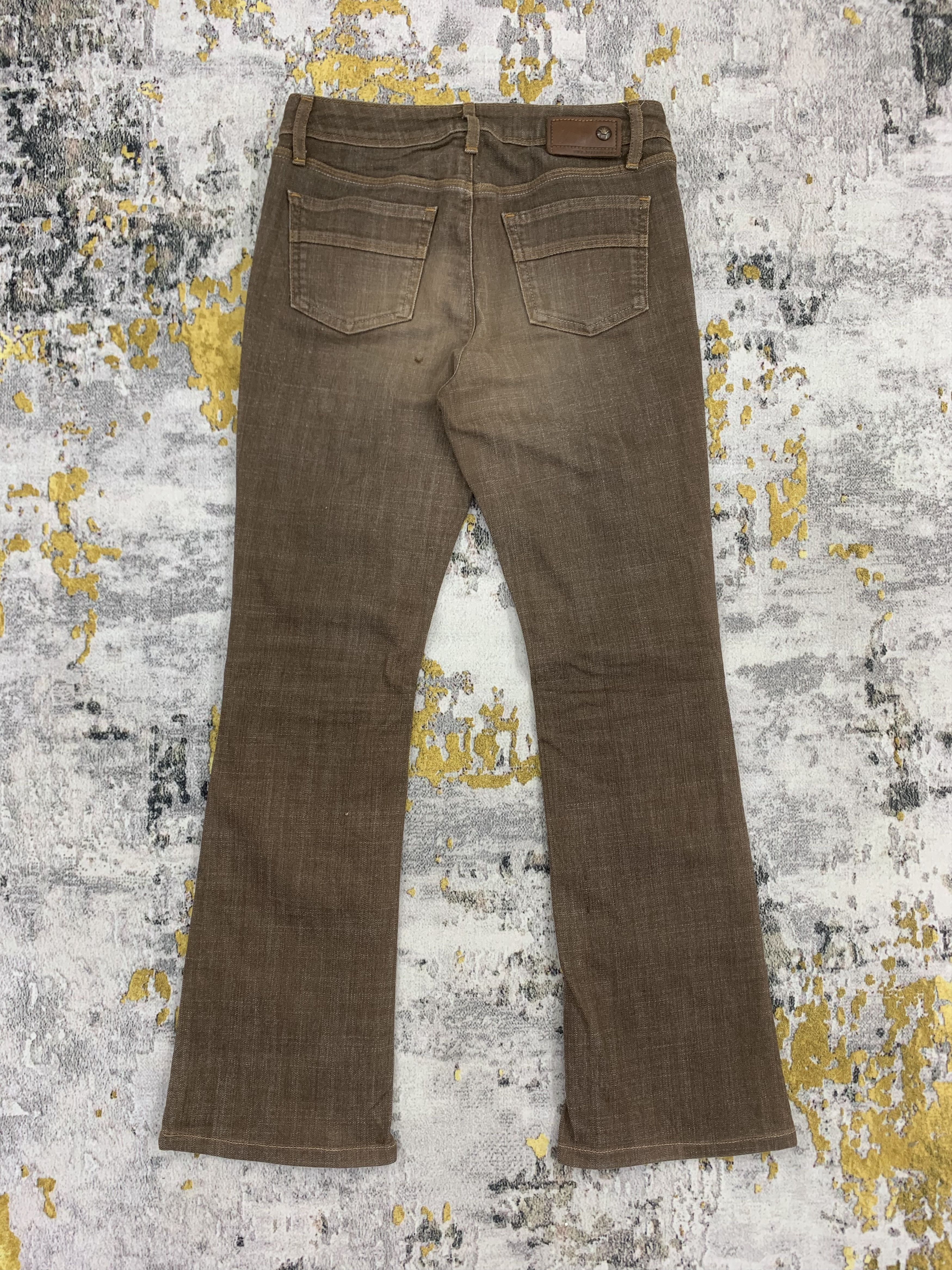 Vintage Low Flared Brappers Brown Jeans Low Waist for Women Size 26" / US 2 / IT 38 - 5 Thumbnail