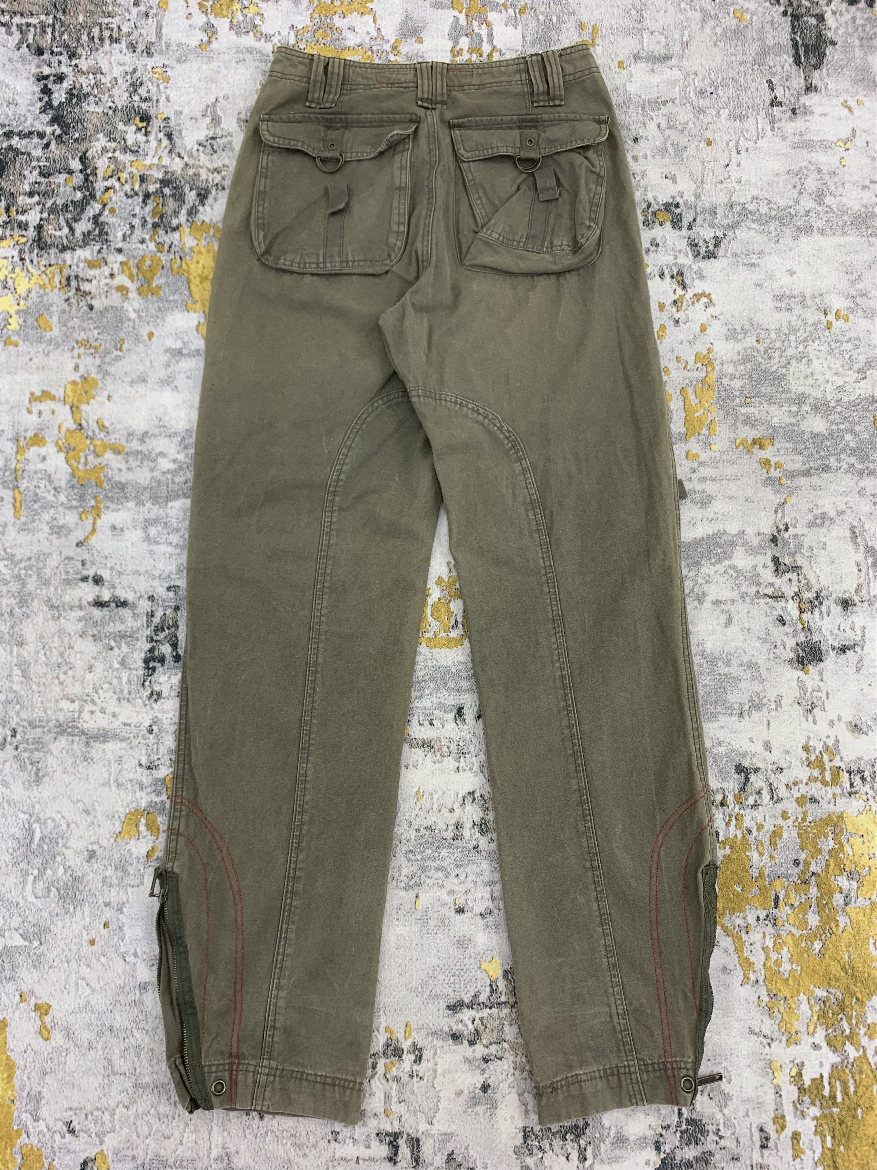 Japanese Brand Vintage Cargo Pants Olive Green Multi Pocket Ankle Zip Pants Size US 28 / EU 44 - 5 Thumbnail