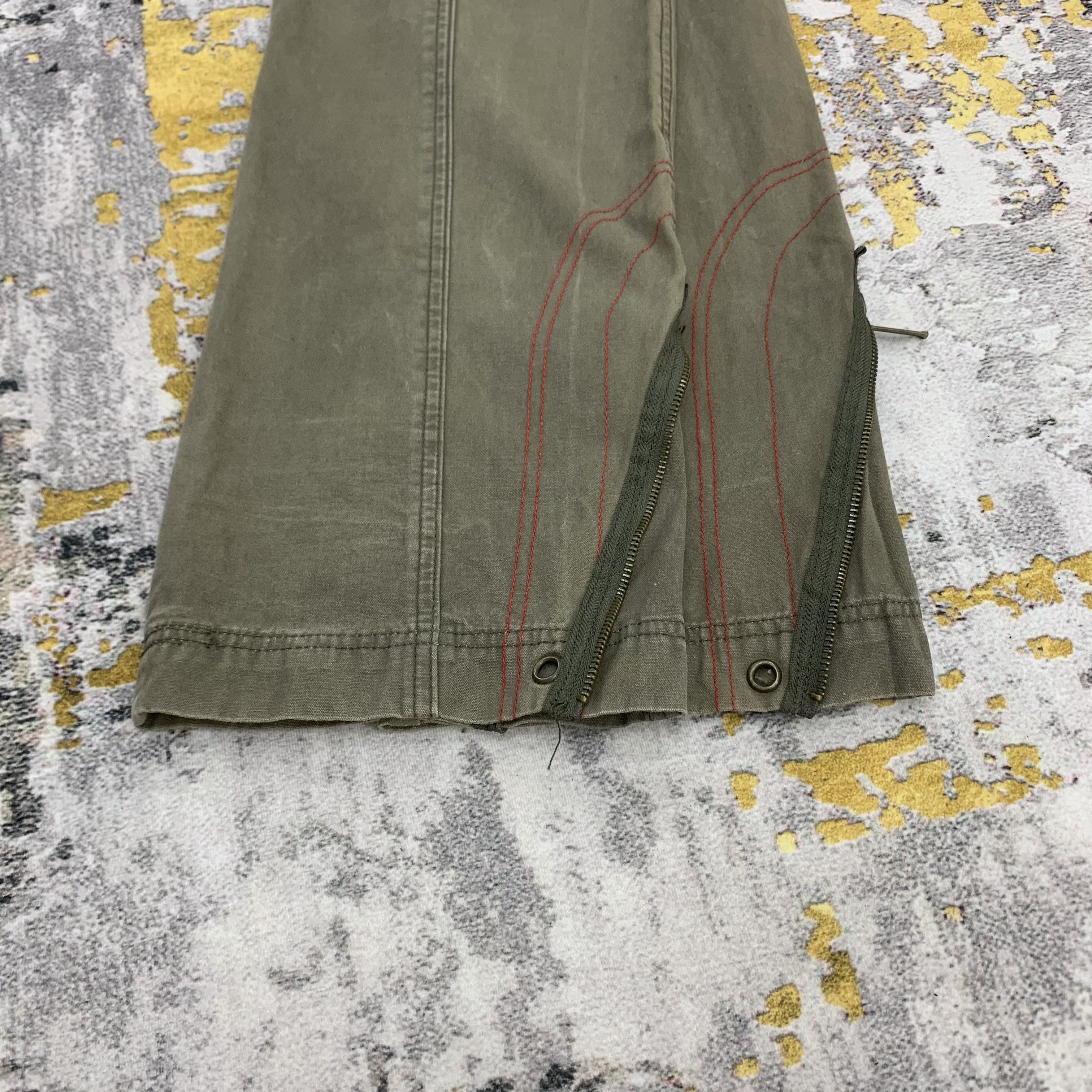 Japanese Brand Vintage Cargo Pants Olive Green Multi Pocket Ankle Zip Pants Size US 28 / EU 44 - 8 Thumbnail