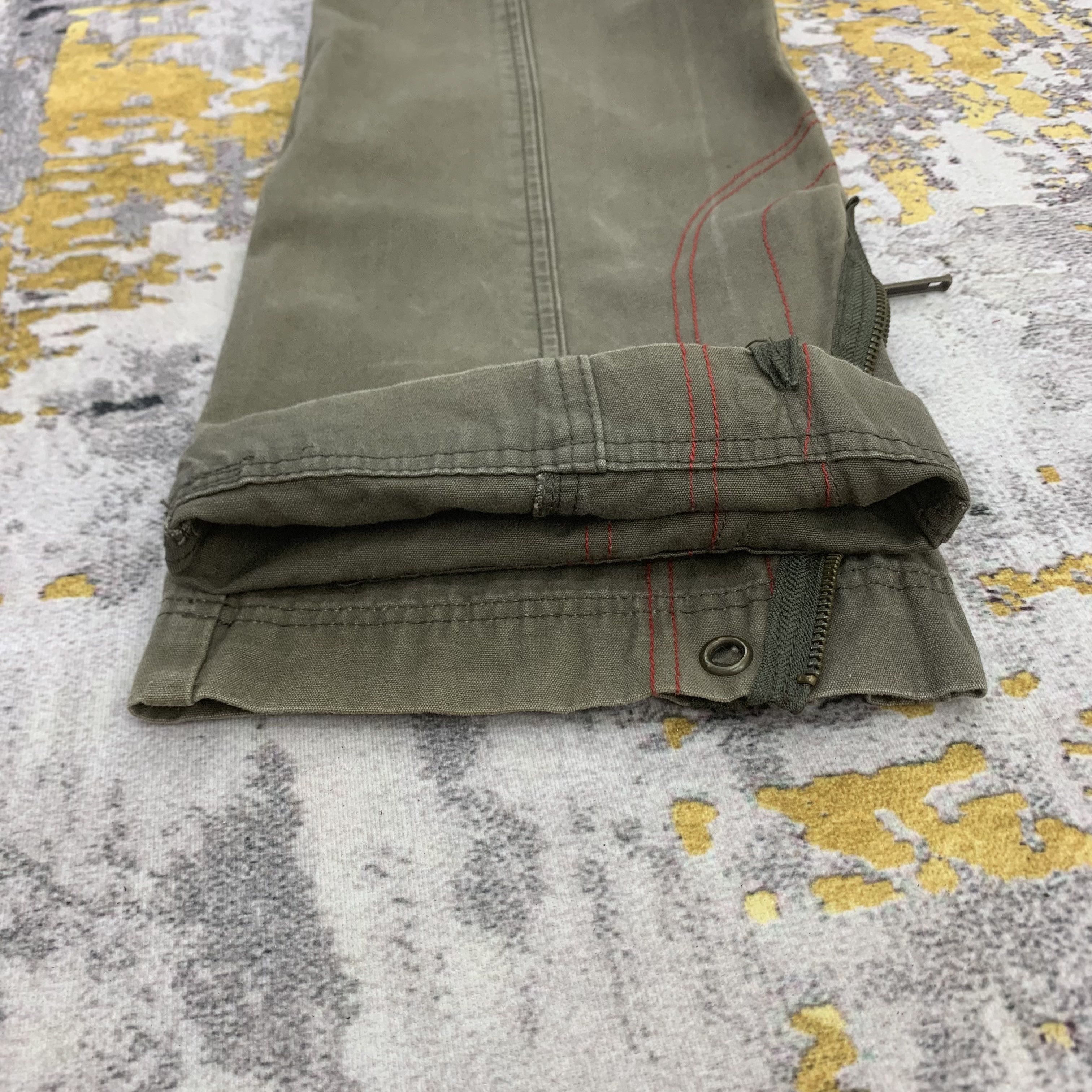 Japanese Brand Vintage Cargo Pants Olive Green Multi Pocket Ankle Zip Pants Size US 28 / EU 44 - 9 Thumbnail