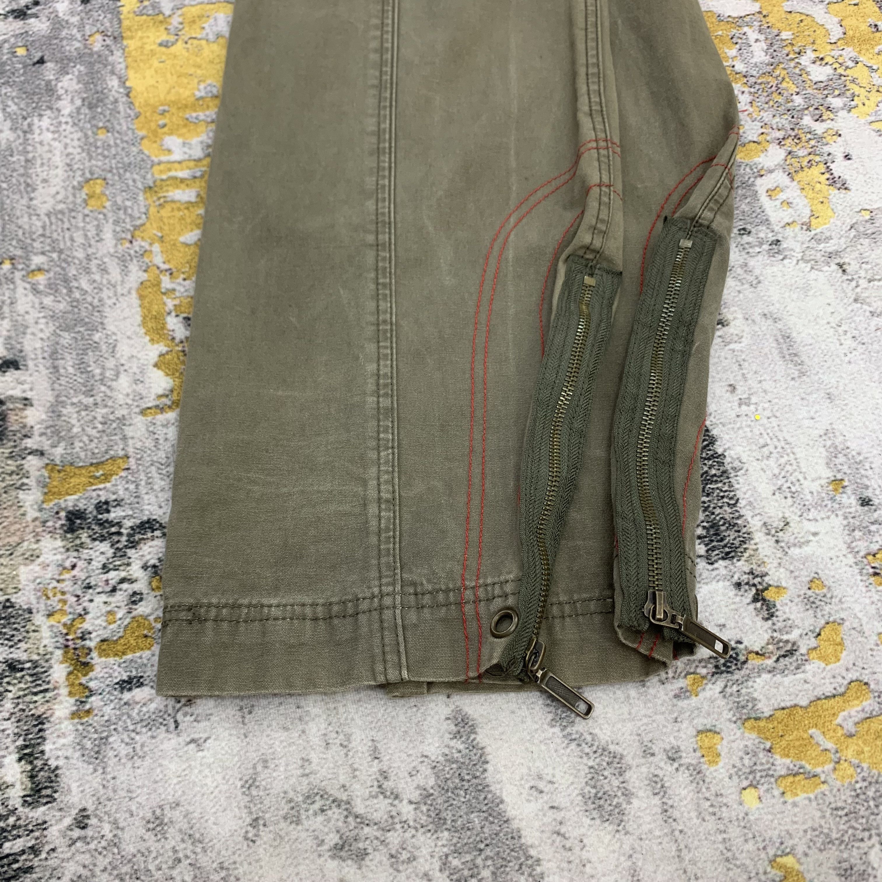 Japanese Brand Vintage Cargo Pants Olive Green Multi Pocket Ankle Zip Pants Size US 28 / EU 44 - 7 Thumbnail