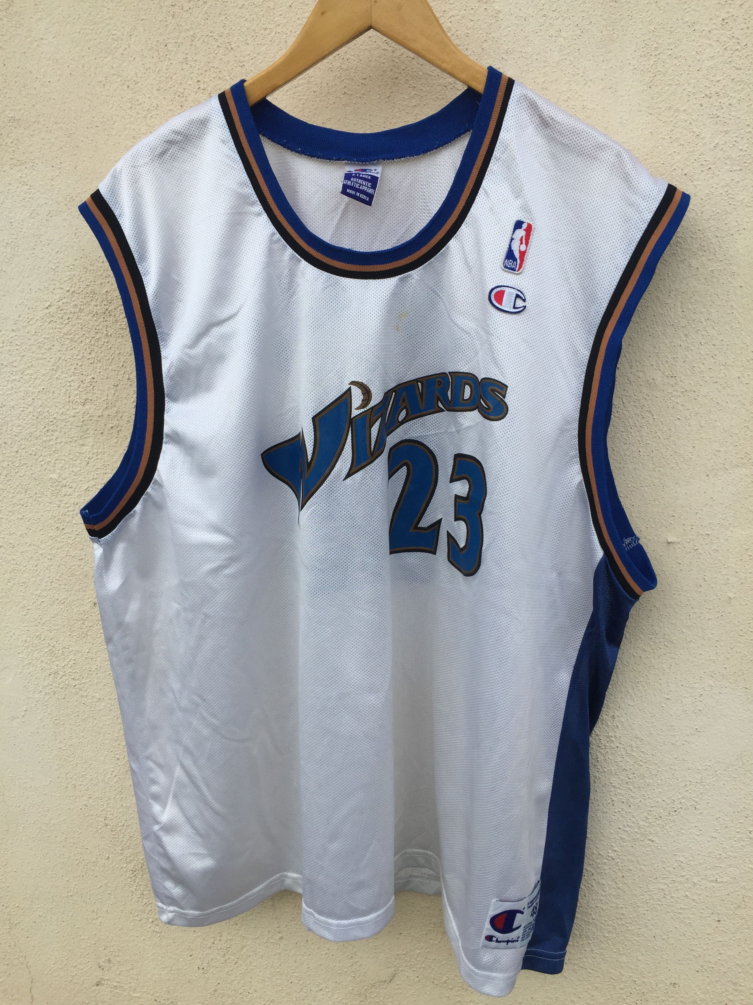 Champion RARE !! Vintage Jordan 23 Wizards Champion Jersey Size US XL / EU 56 / 4 - 1 Thumbnail