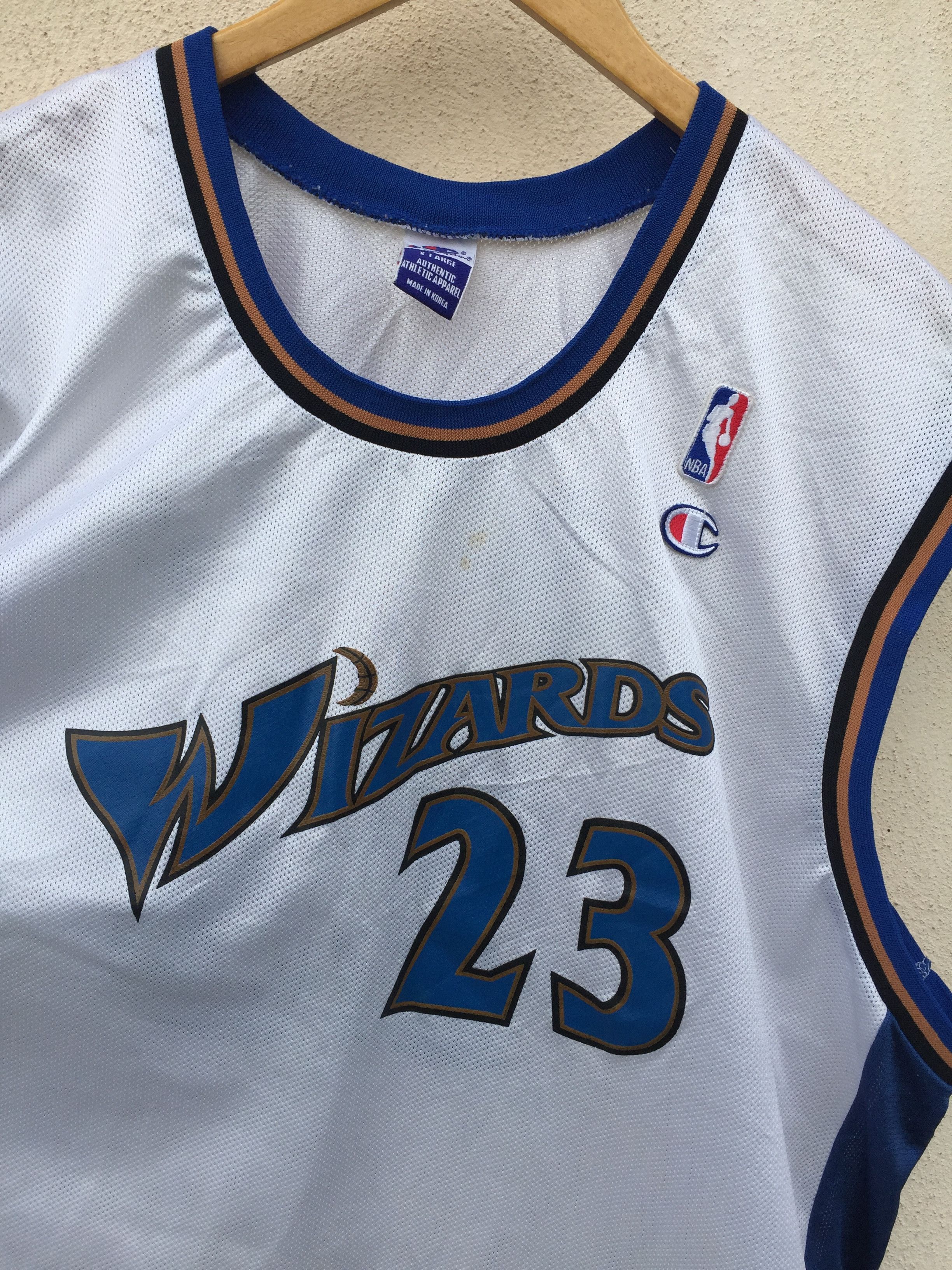 Champion RARE !! Vintage Jordan 23 Wizards Champion Jersey Size US XL / EU 56 / 4 - 3 Thumbnail