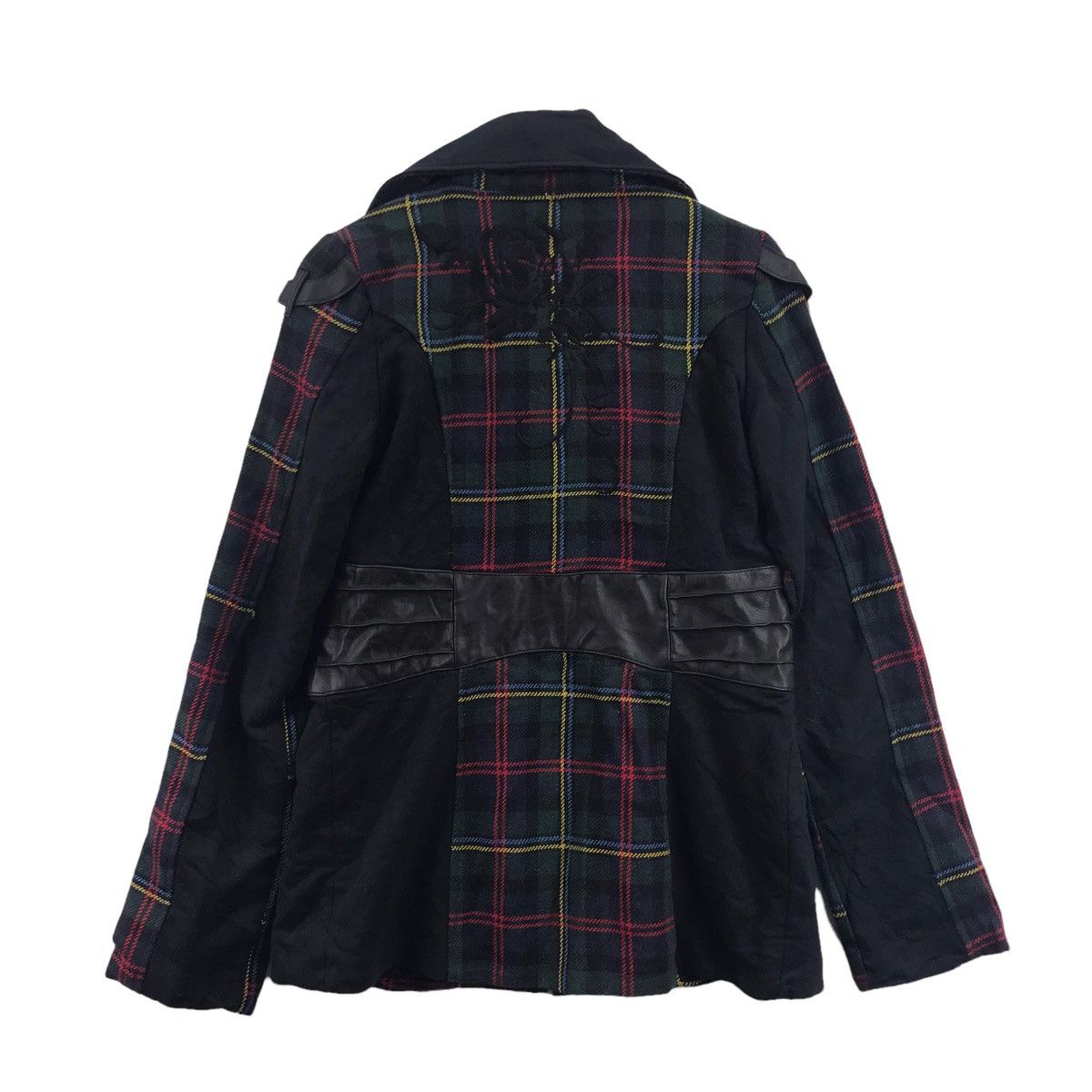 Vintage JUST ANGELS Punk Bondage Leather Tartan Check Anarchy Jacket Size US M / EU 48-50 / 2 - 9 Thumbnail