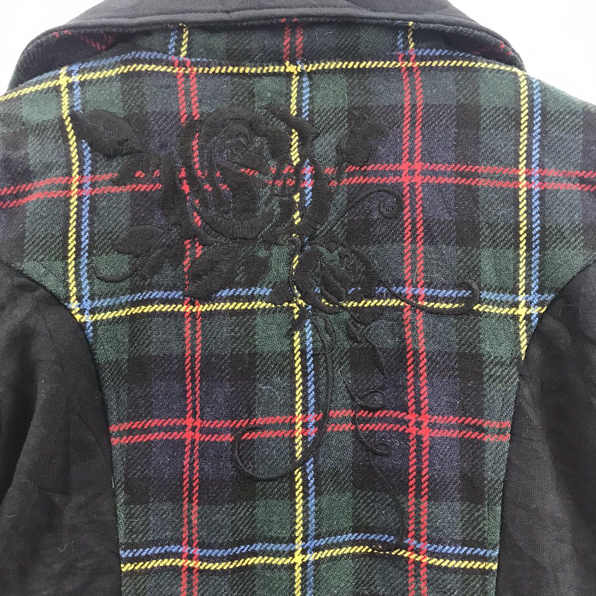 Vintage JUST ANGELS Punk Bondage Leather Tartan Check Anarchy Jacket Size US M / EU 48-50 / 2 - 10 Thumbnail