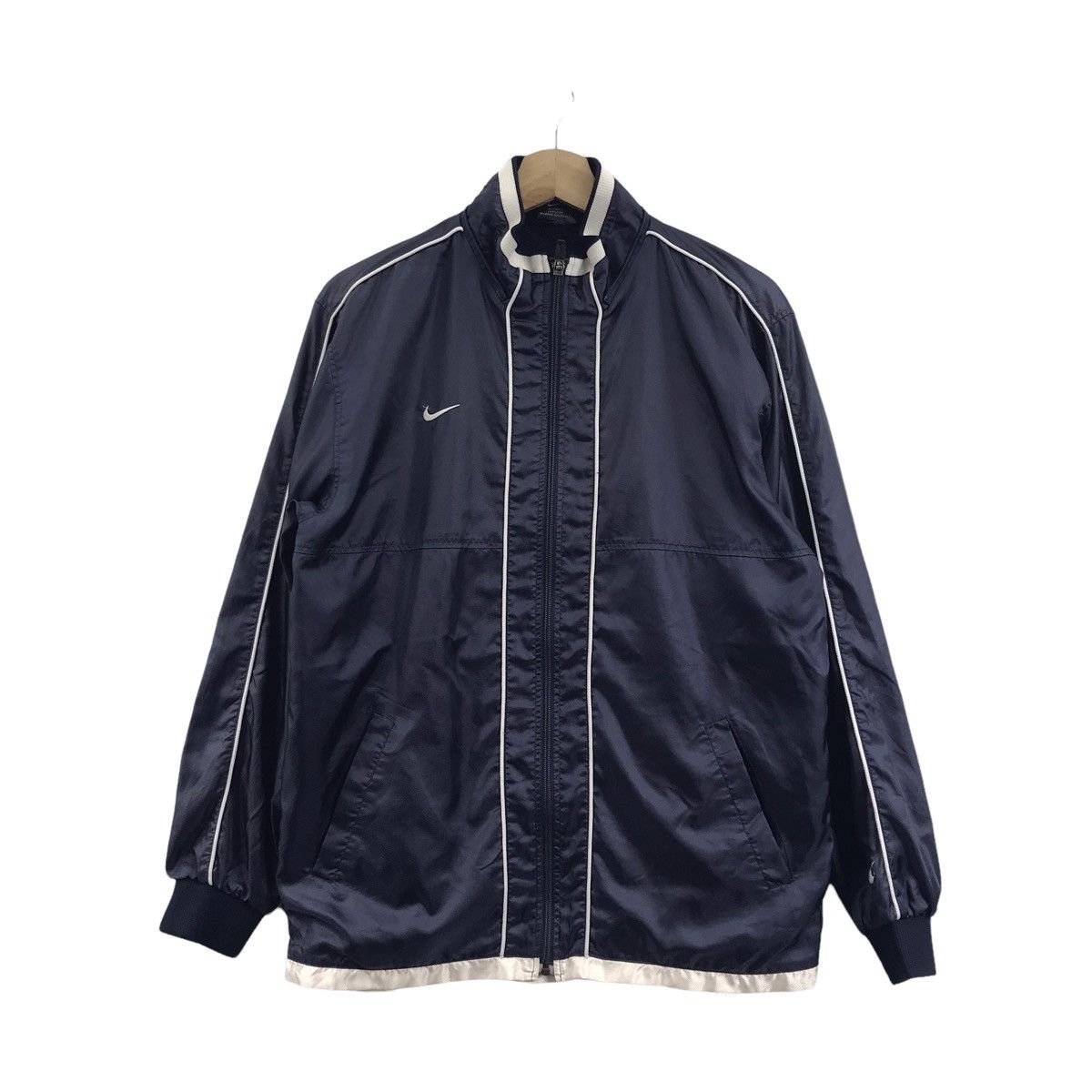 Nike NIKE SWOOSH Stripes Sport Blue Zipper Windbreaker Jacket Size US S / EU 44-46 / 1 - 1 Thumbnail