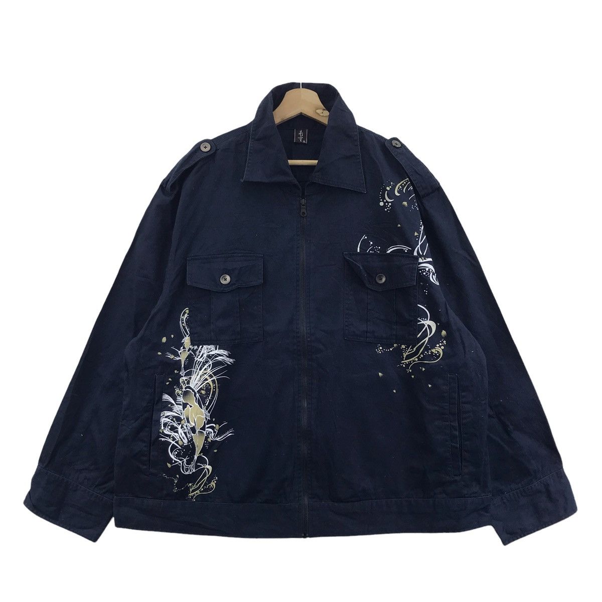 Japanese Brand JAPANESE BRAND Sukajan Motif Koi Fish Paint Jeans Jacket Size US XXL / EU 58 / 5 - 1 Thumbnail