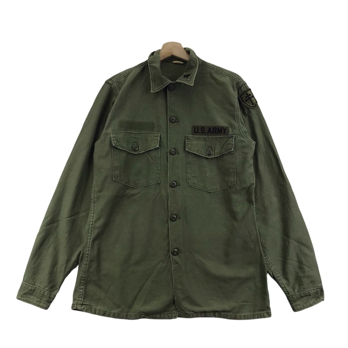 Vintage Vintage OG 107 US ARMY Sateen World War Green Shirt Patches Size US L / EU 52-54 / 3 - 1 Thumbnail