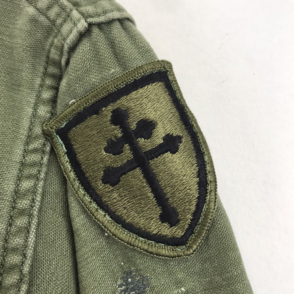 Vintage Vintage OG 107 US ARMY Sateen World War Green Shirt Patches Size US L / EU 52-54 / 3 - 5 Thumbnail