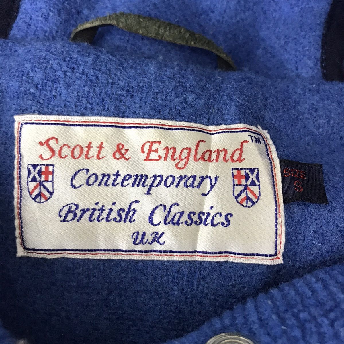 Vintage SCOTT & ENGLAND British Classics Blue Duffle Hooded Jacket Size US S / EU 44-46 / 1 - 4 Thumbnail