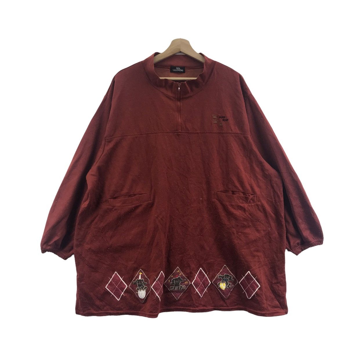 Vintage SOFIA VALENTINO Embroidered Dress Red Sweatshirt Size US XXL / EU 58 / 5 - 1 Thumbnail