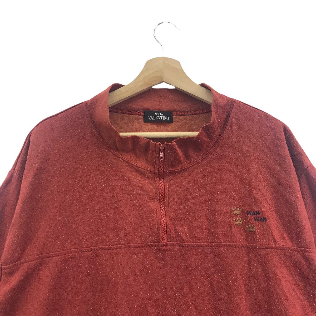Vintage SOFIA VALENTINO Embroidered Dress Red Sweatshirt Size US XXL / EU 58 / 5 - 2 Thumbnail