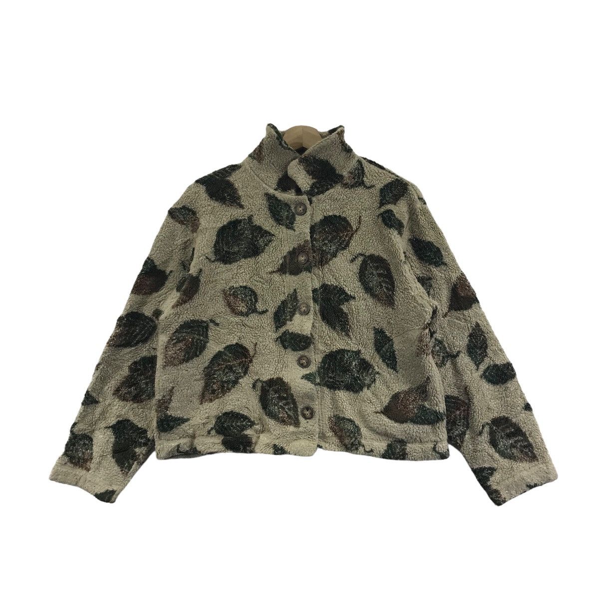 Vintage PAUL HARRIS DESIGN Sport Fleece Leaf Overprint Coat Jacket Size US S / EU 44-46 / 1 - 1 Thumbnail