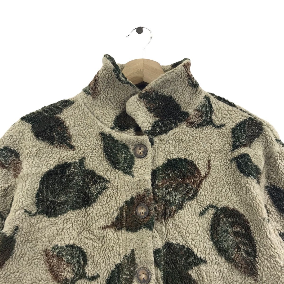 Vintage PAUL HARRIS DESIGN Sport Fleece Leaf Overprint Coat Jacket Size US S / EU 44-46 / 1 - 2 Thumbnail