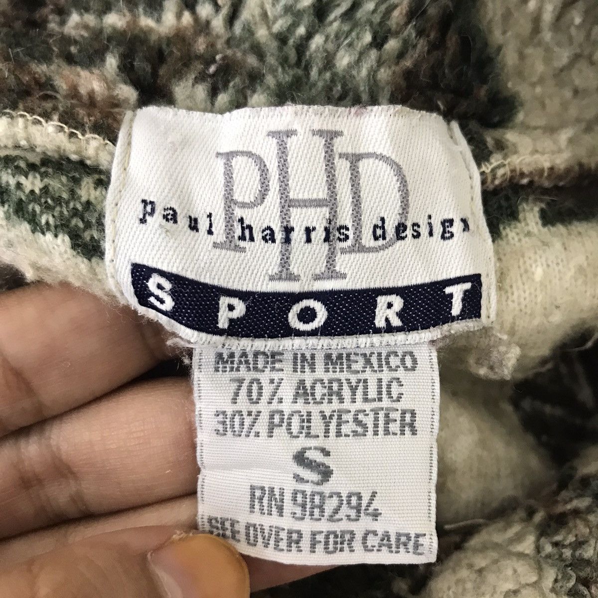 Vintage PAUL HARRIS DESIGN Sport Fleece Leaf Overprint Coat Jacket Size US S / EU 44-46 / 1 - 4 Thumbnail