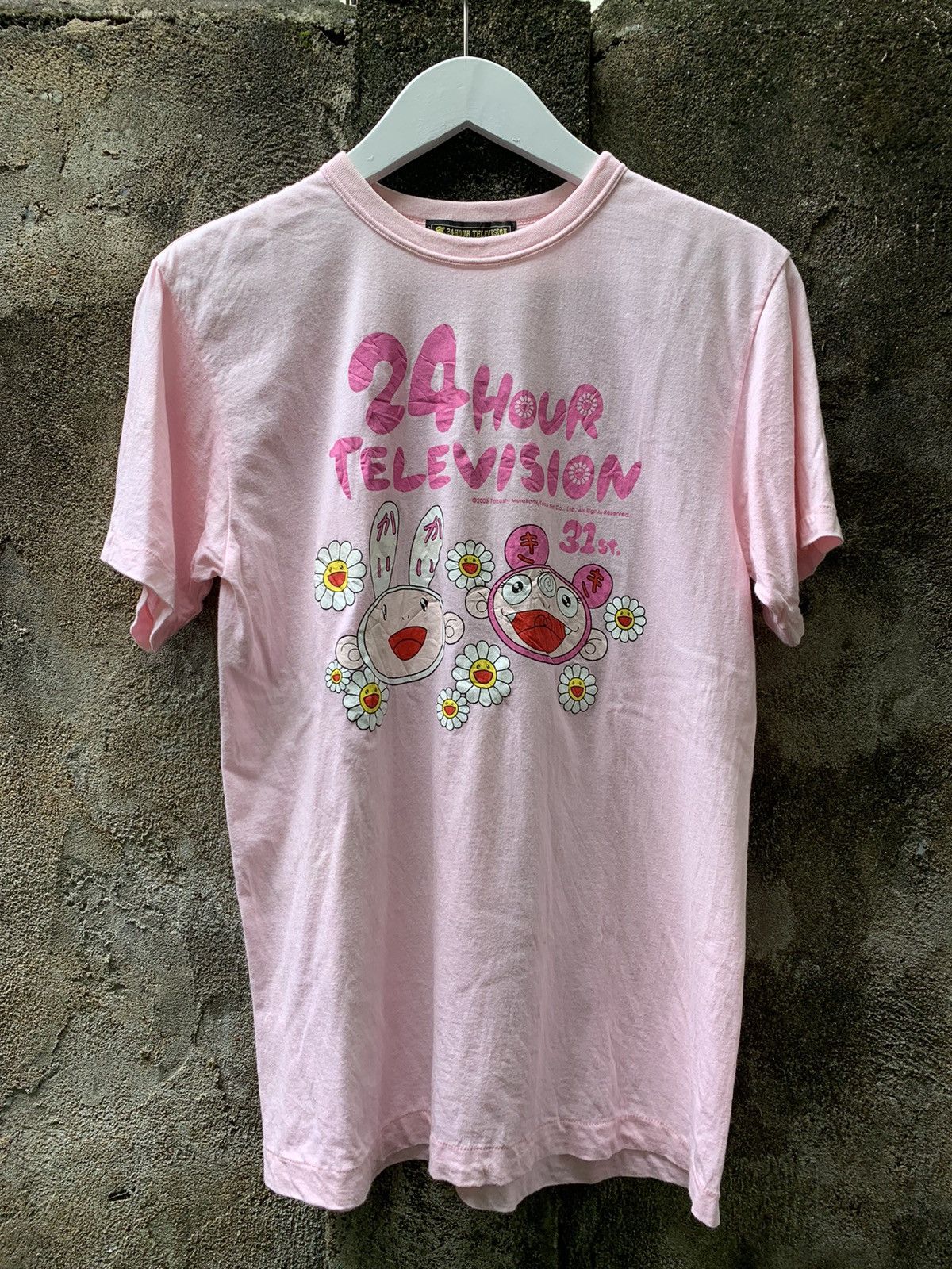 Japanese Brand × Takashi Murakami × Vintage 🔥🔥NeedGone🔥🔥 TAKASHI MURAKAMI 24HOUR TV JAPAN 31st Ann.Pink Size US M / EU 48-50 / 2 - 1 Thumbnail