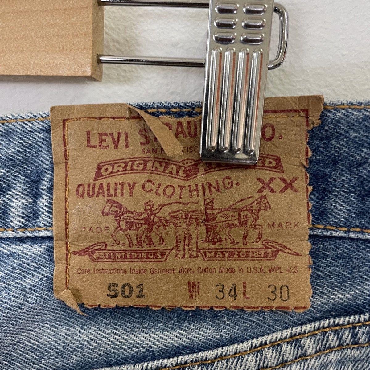Levi's Vintage 90s Levis 501 Distressed Denim Jeans Size US 33 - 12 Thumbnail