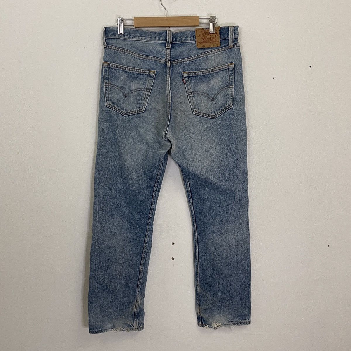 Levi's Vintage 90s Levis 501 Distressed Denim Jeans Size US 33 - 8 Thumbnail
