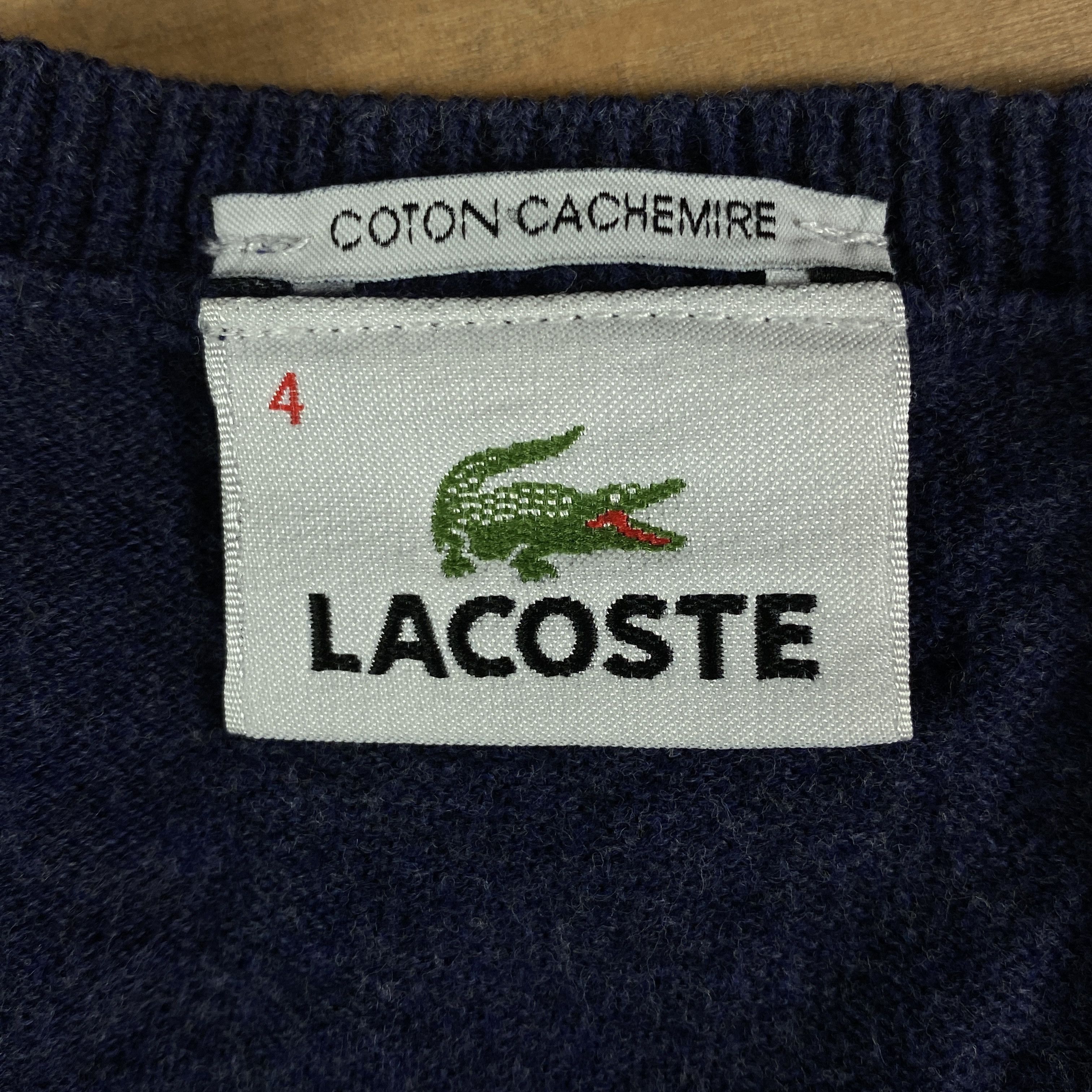 Lacoste Mens Sweater Jumper V Neck Lacoste Vintage Size 4/L Size US L / EU 52-54 / 3 - 4 Thumbnail