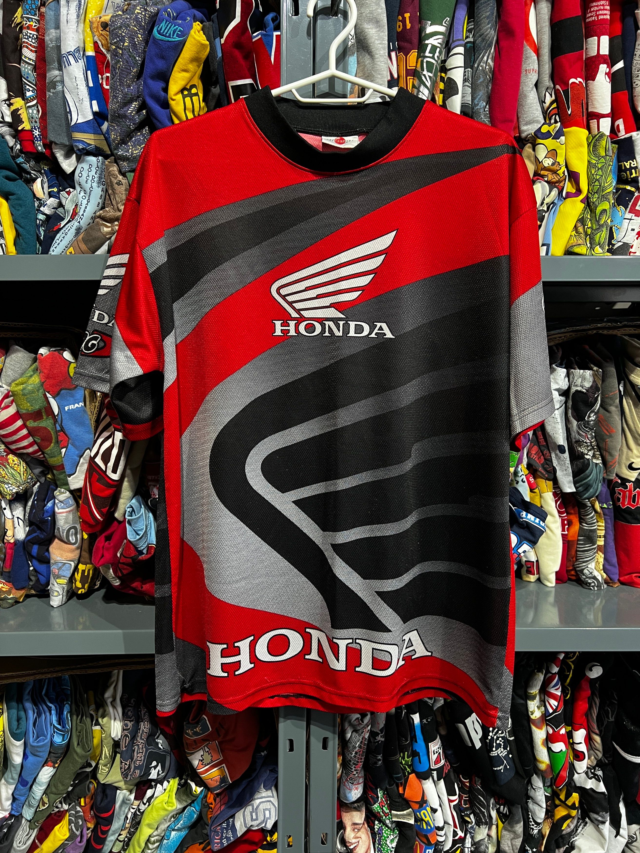 Pre-owned Honda X Racing Vintage Honda Racing Jersey Shirt Size L In Red