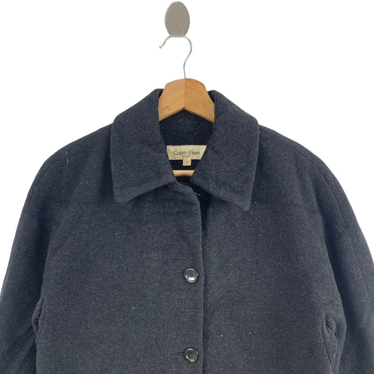 Calvin Klein Vintage 90s Calvin Klein Wool Long Coat Size US M / EU 48-50 / 2 - 2 Thumbnail