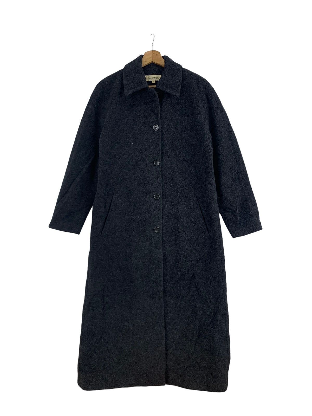 Calvin Klein Vintage 90s Calvin Klein Wool Long Coat Size US M / EU 48-50 / 2 - 1 Thumbnail