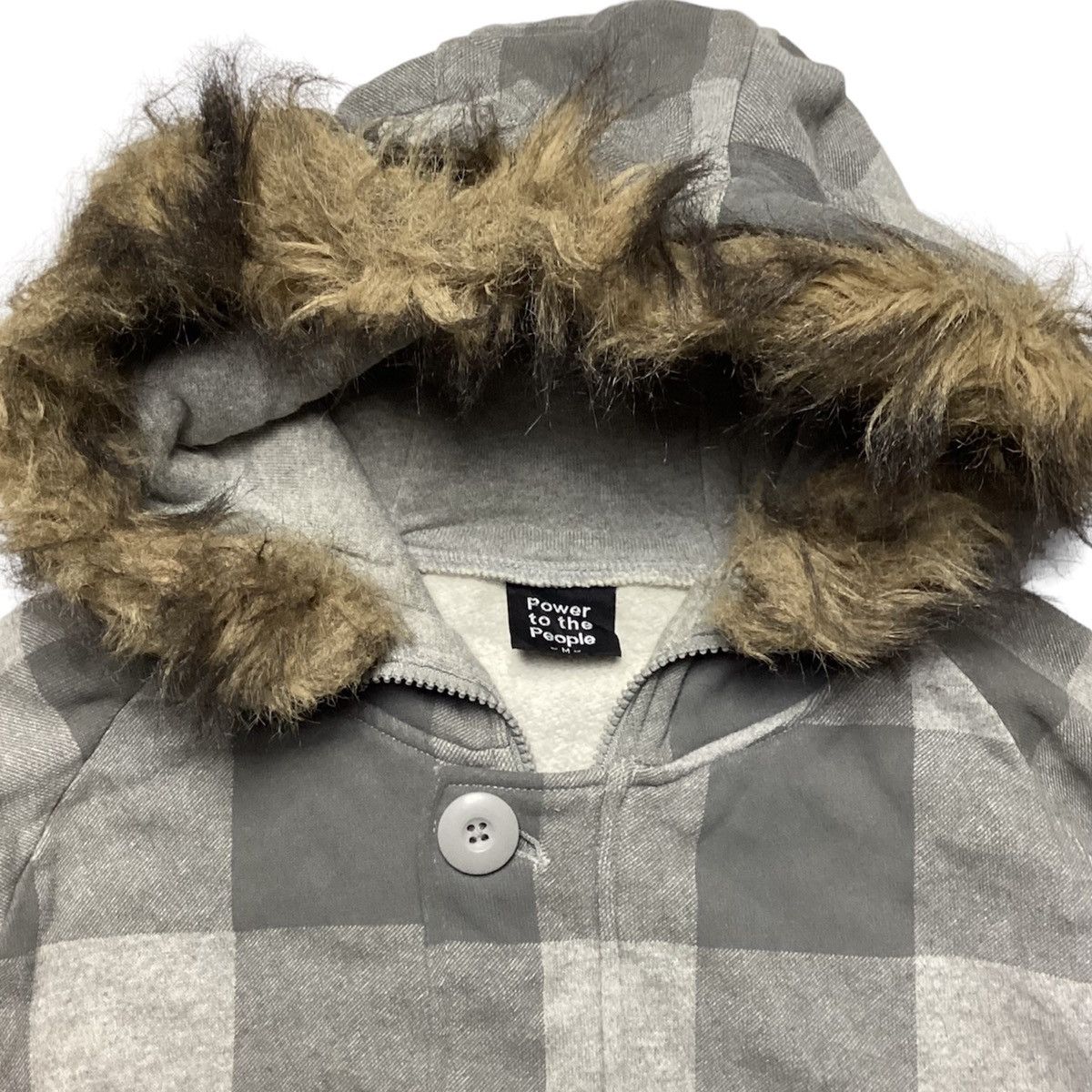 Beauty Beast × Japanese Brand × Le Grande Bleu (L.G.B.) 🇯🇵 POWER TO THE PEOPLE FUR HOODIE JACKET Size US M / EU 48-50 / 2 - 5 Thumbnail