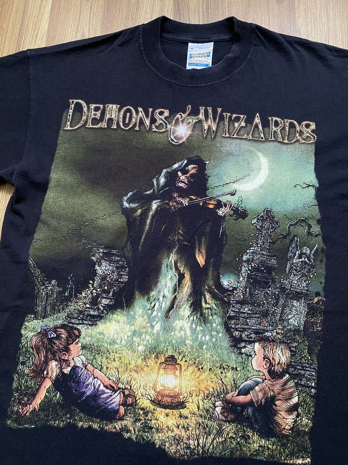 Band Tees Vintage Demons & Wizards Metal T Shirt Tee like Rammstein Size US M / EU 48-50 / 2 - 2 Thumbnail