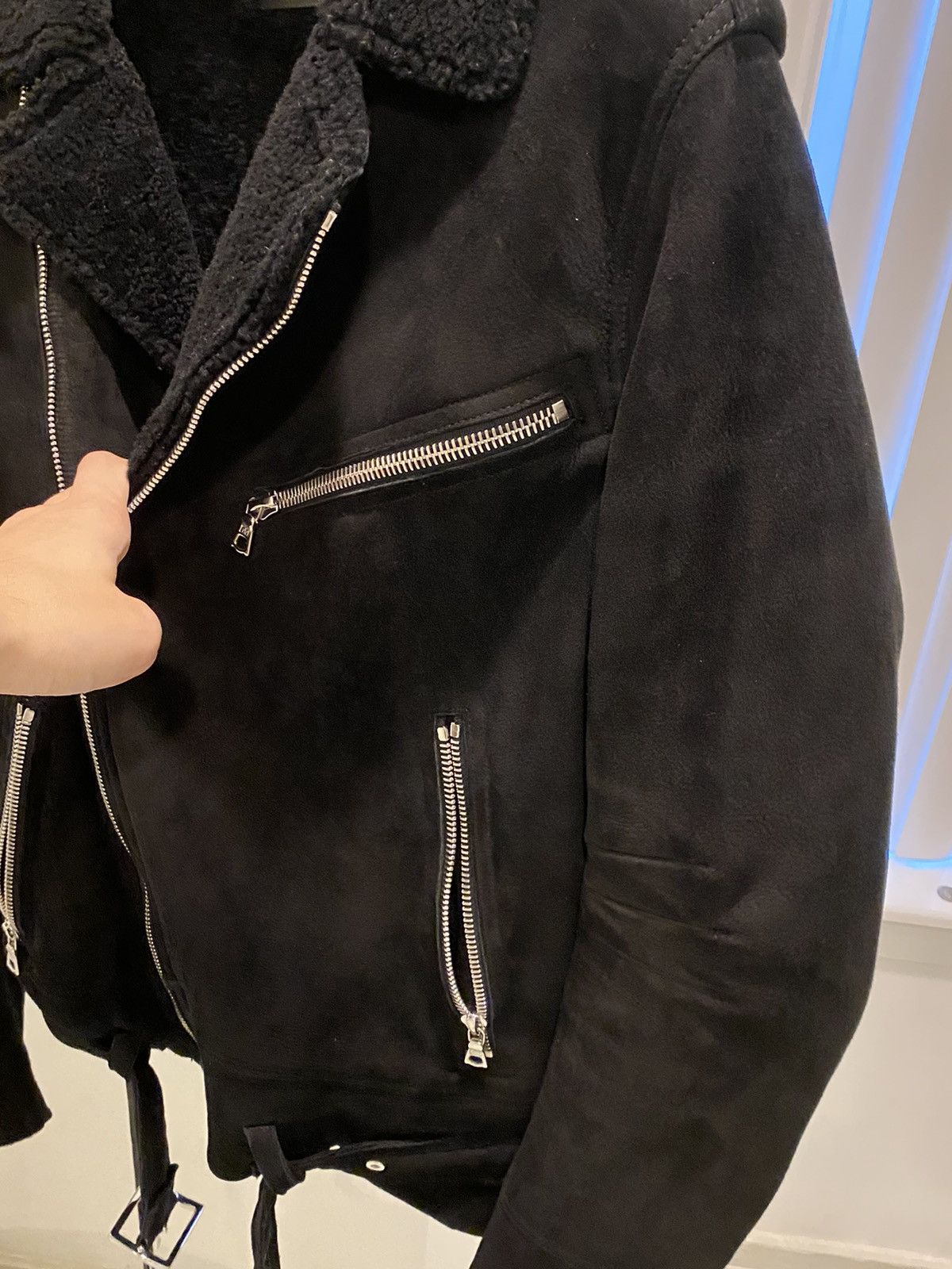 Amiri Amiri Black Shearling Biker Jacket Size US L / EU 52-54 / 3 - 3 Thumbnail